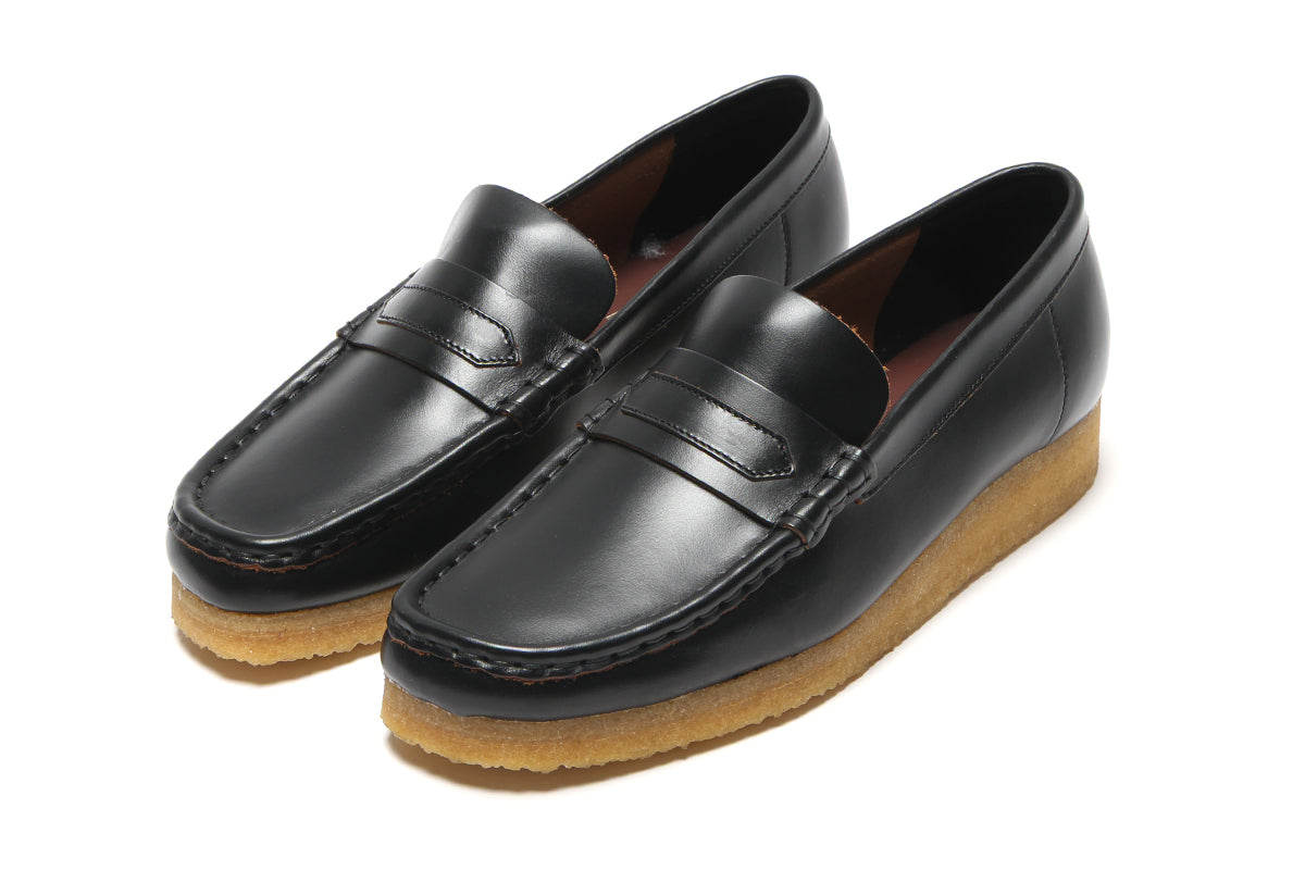Women's Wallabee Loafer Black Smooth Leather – Premier