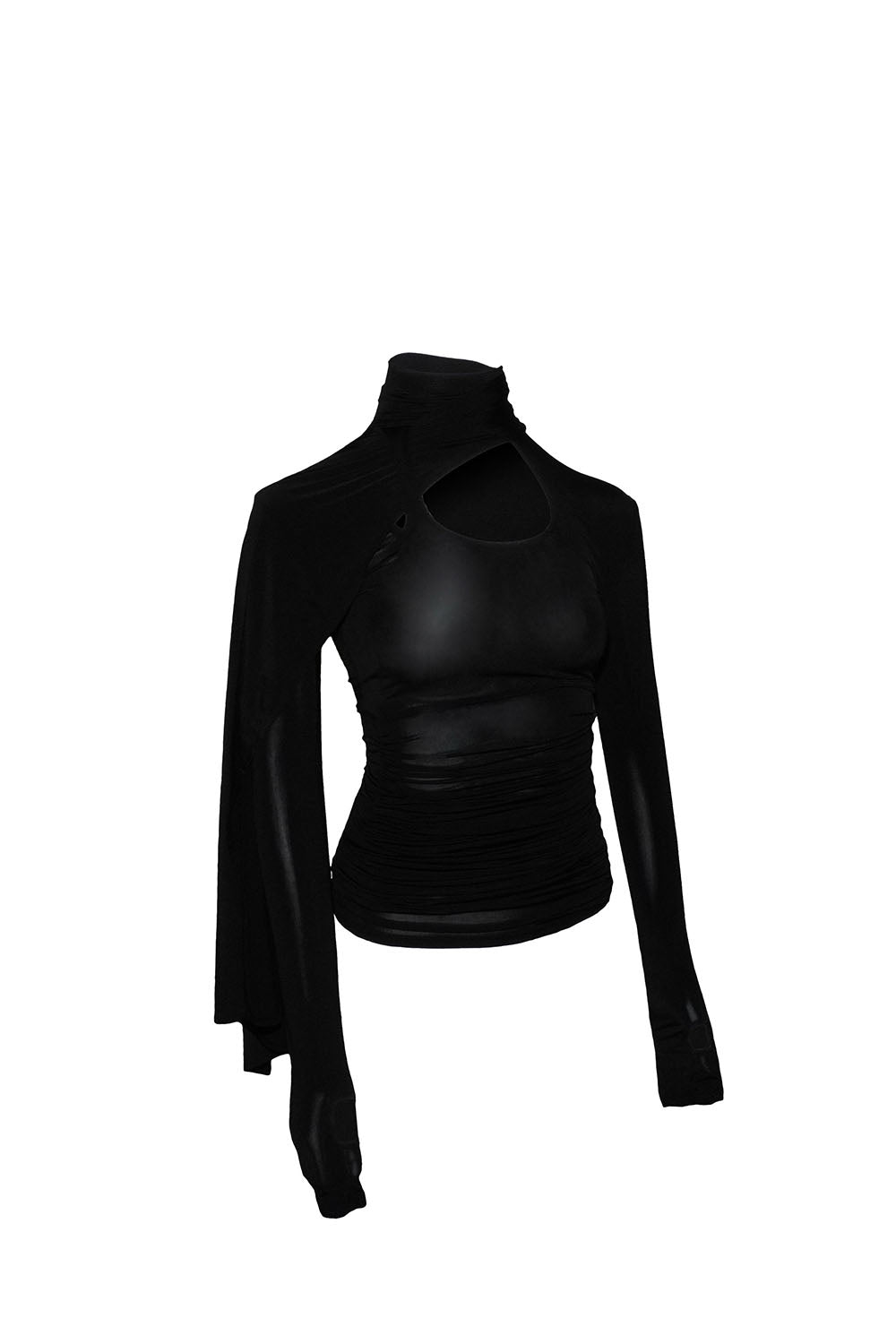 THEREDTHREAD / ザレッドスレッド】S asymmetric drape tops