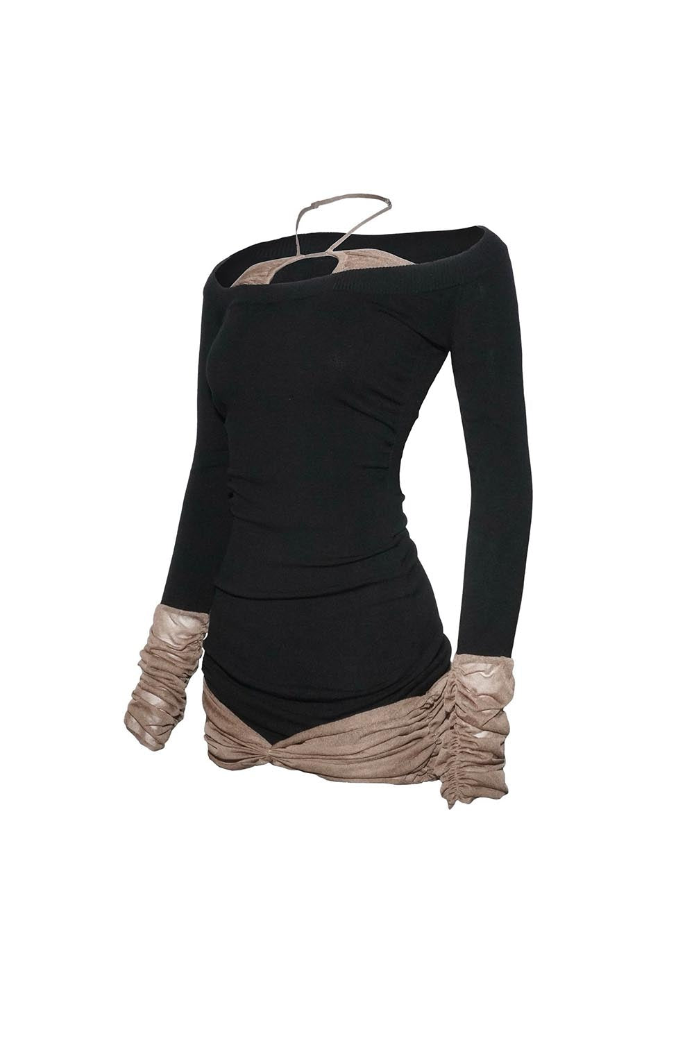 THEREDTHREAD / ザレッドスレッド】S sheer docked dress mini