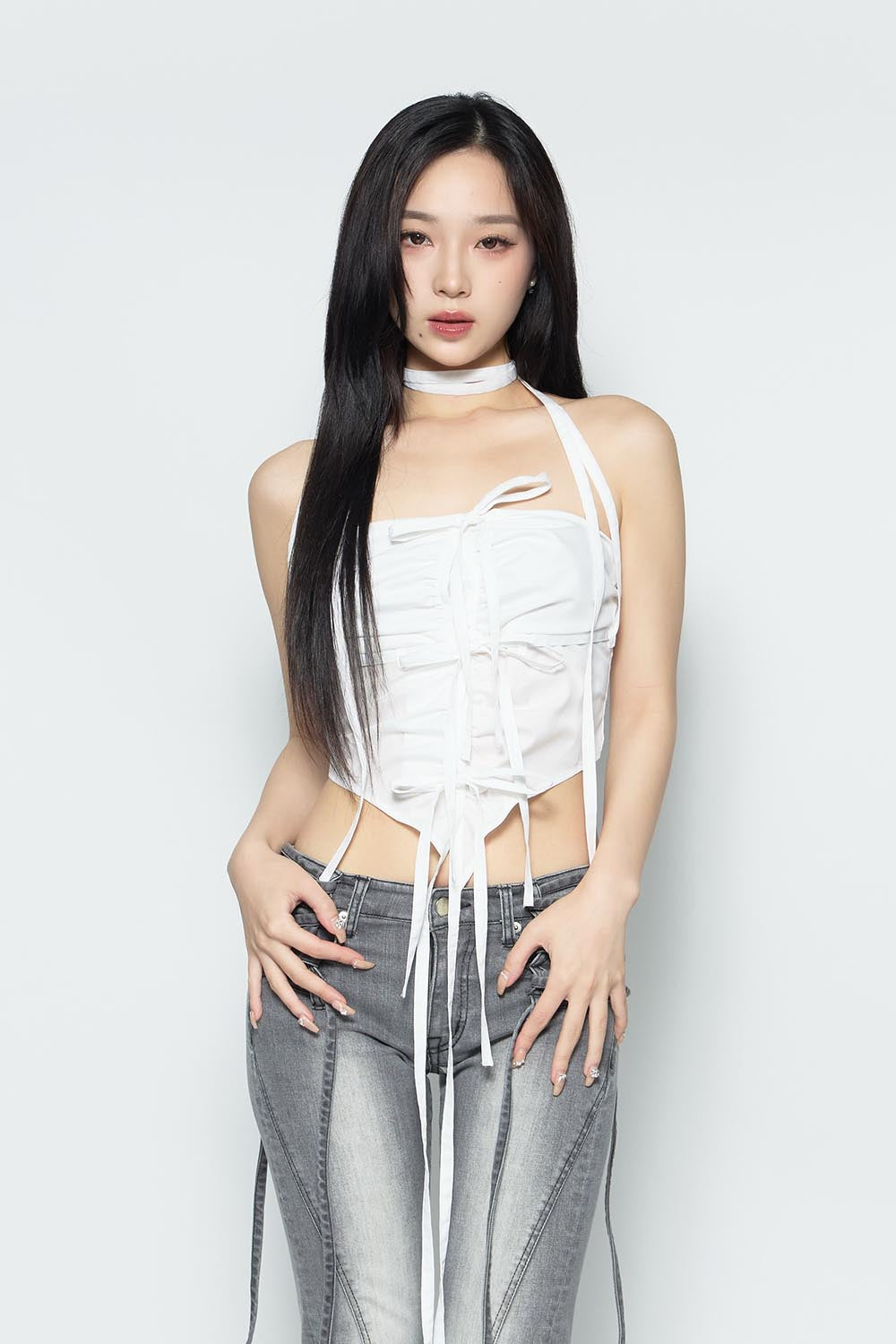 THEREDTHREAD / ザレッドスレッド】S ribbon gather tops