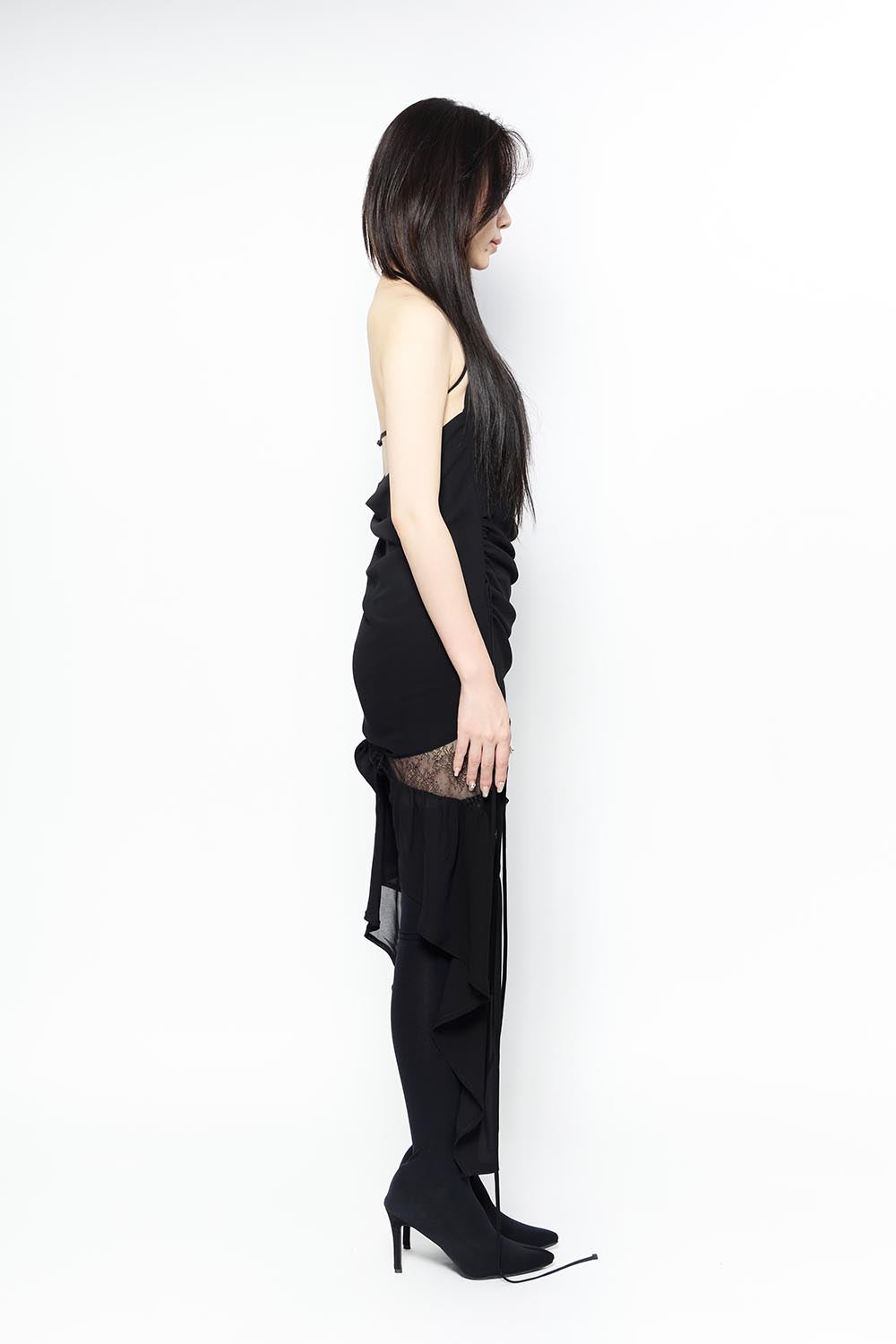 THEREDTHREAD / ザレッドスレッド】S lace up curve dress