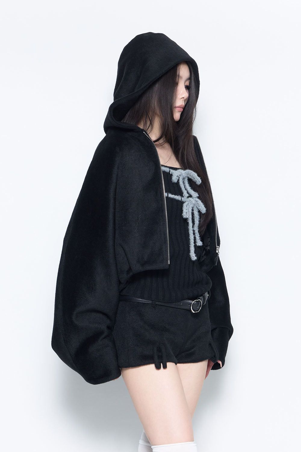 THEREDTHREAD / ザレッドスレッド】S rib knit tops ribbon