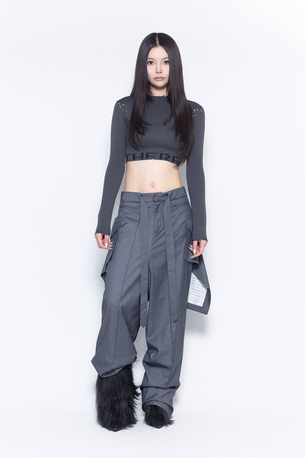 THEREDTHREAD / ザレッドスレッド】S lace up cardigan