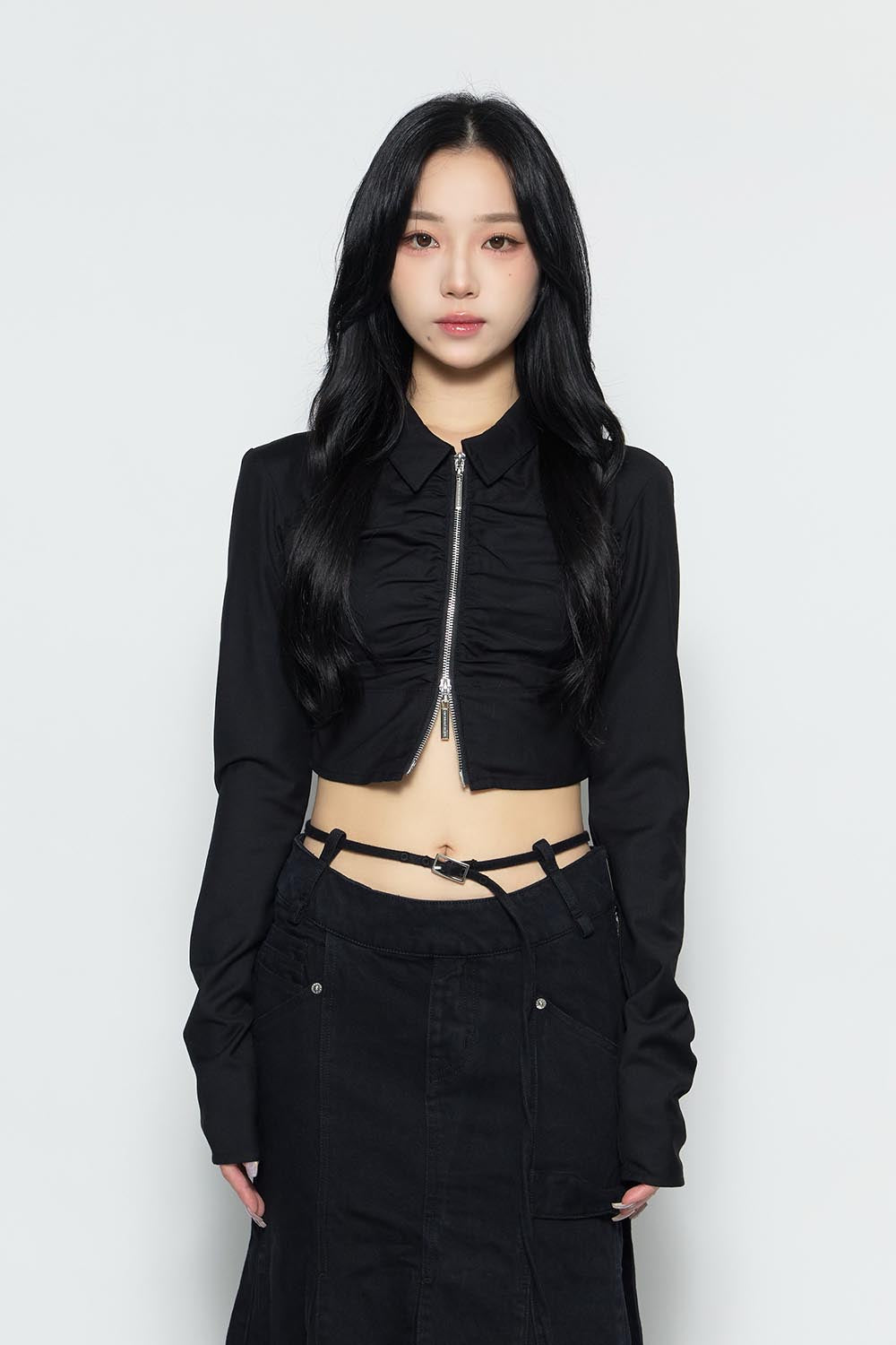 THEREDTHREAD / ザレッドスレッド】S w zip gather shirt