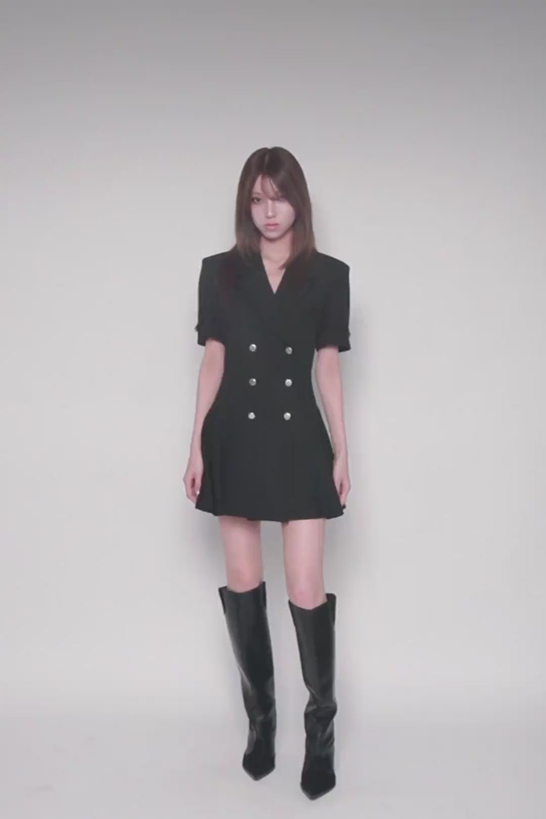 THEREDTHREAD】S panel jacket dress mini