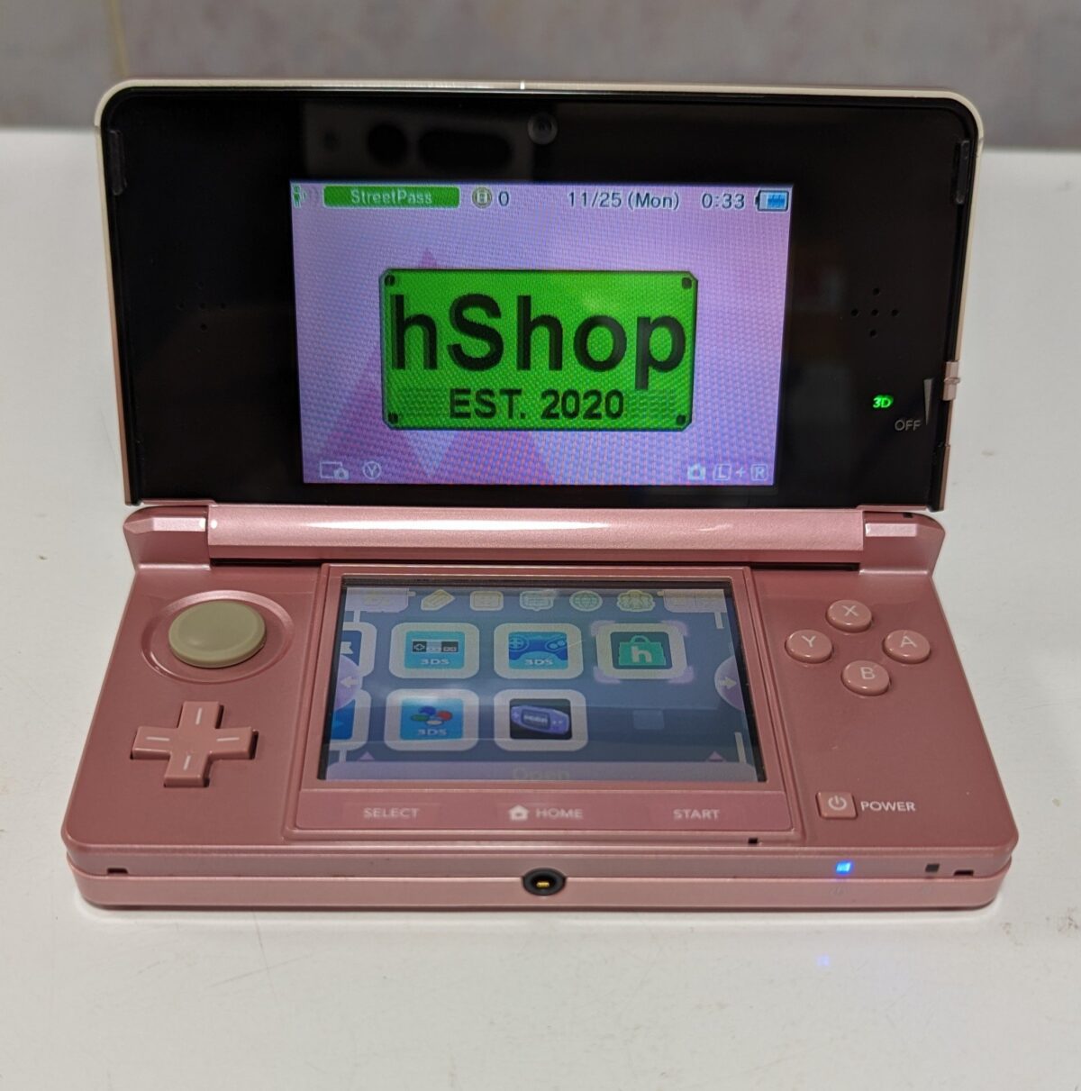 Modded Misty Pink Nintendo 3DS w/ Stylus | The Retro Hero