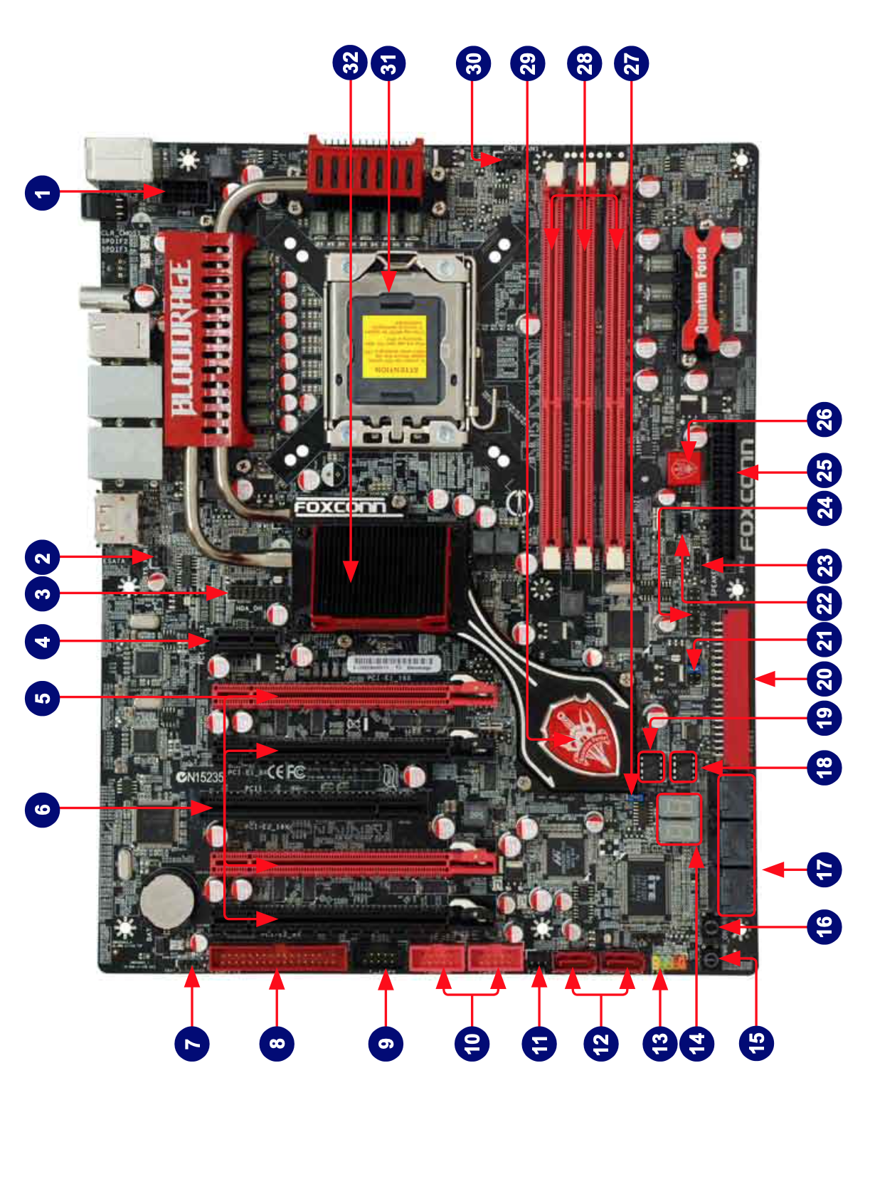 希少】Foxconn BloodRage X58 LGA1366マザーボード Foxconn Bloodrage