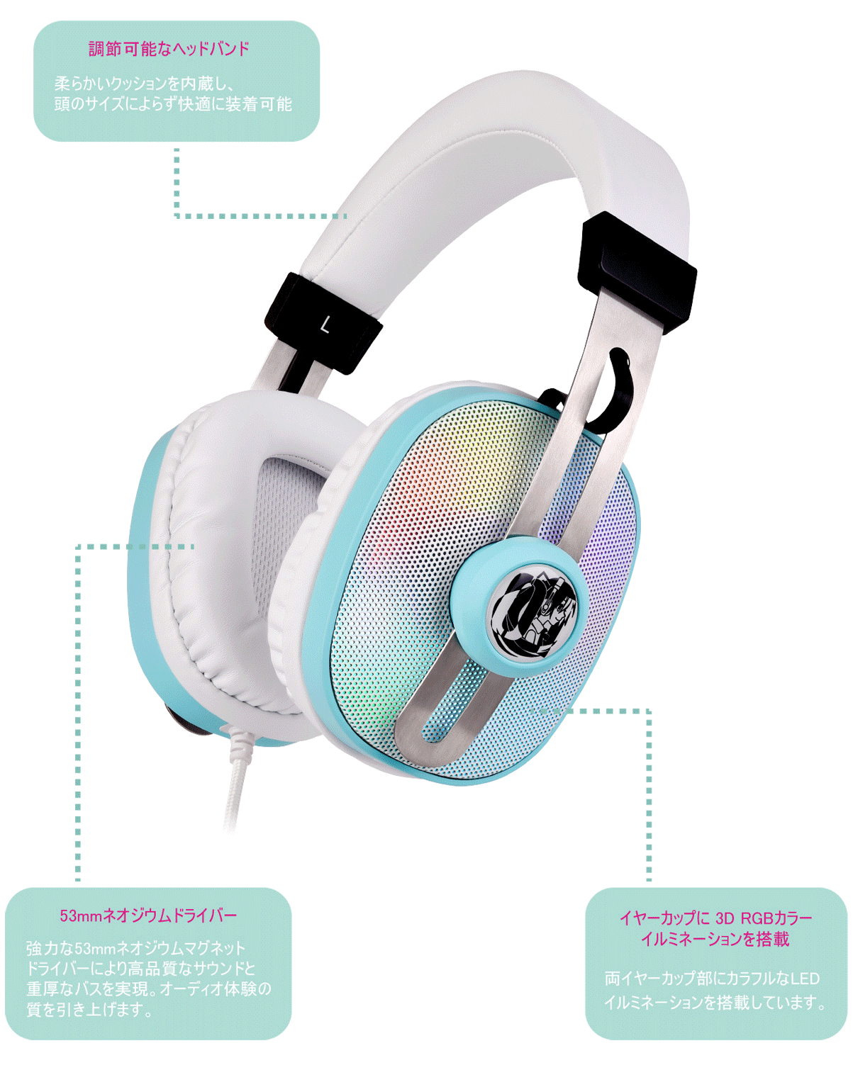 ThermaltakeThermaltake Pulse G100 RGB Gaming Headset – Hatsune