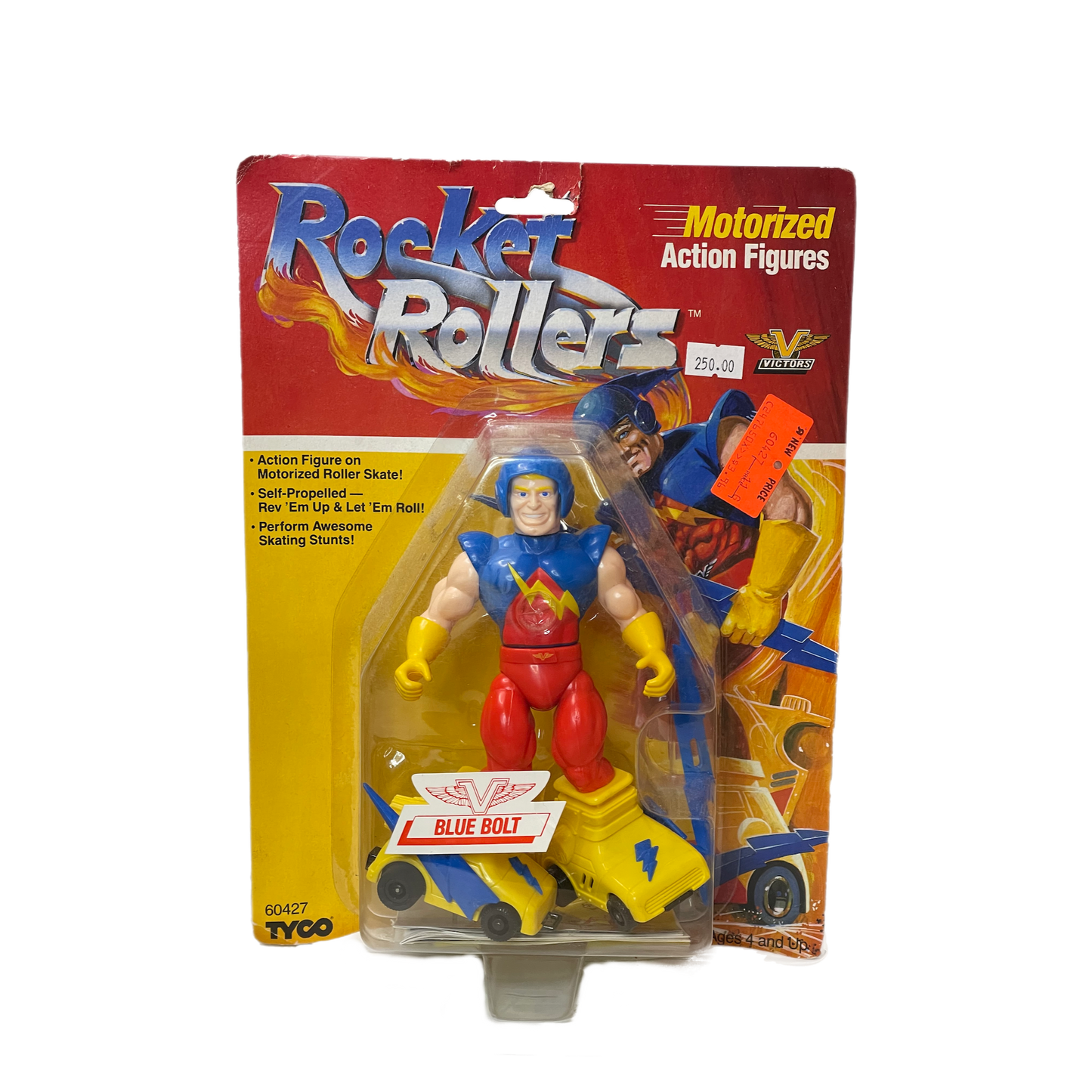 Signed Tyco Rocket Rollers Blue Bolt leading good guy vintage