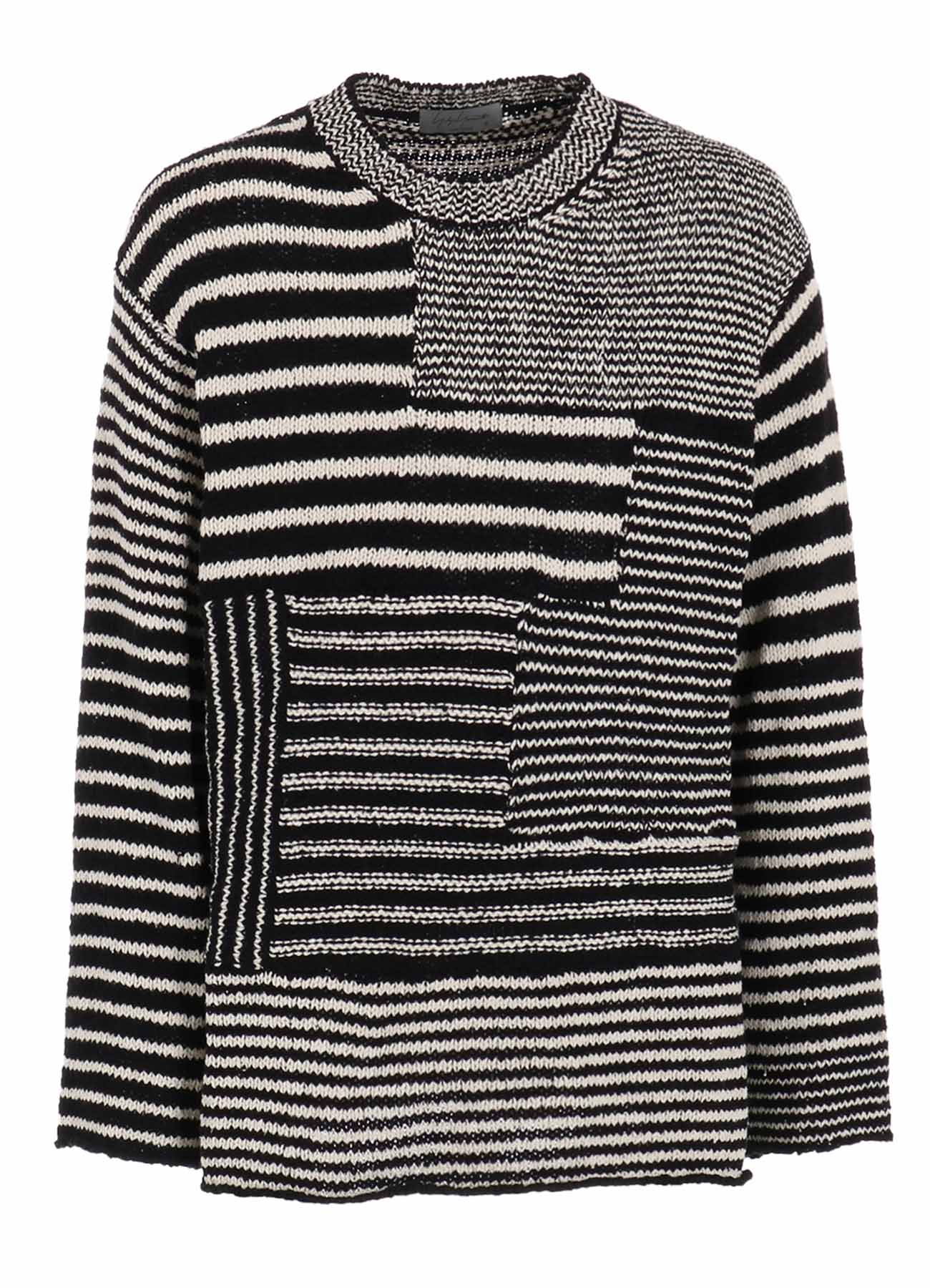 3G1P BORDER ROUND NECK KNIT – THE SHOP YOHJI YAMAMOTO