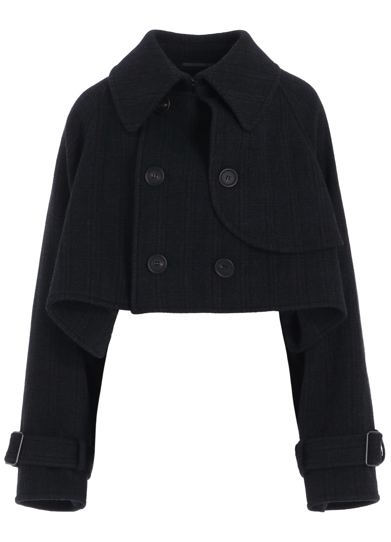 WOOL PLAID PATTERN SHORT COAT(XS Black): Soldes｜THE SHOP YOHJI