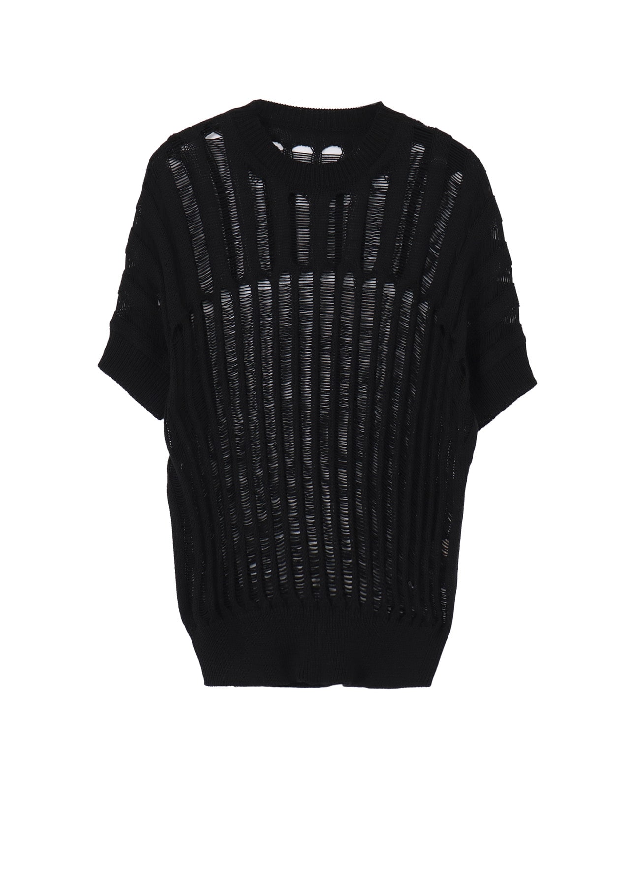 OFFSET PATTERN SHORT SLV PULLOVER(S Black): Yohji Yamamoto｜THE