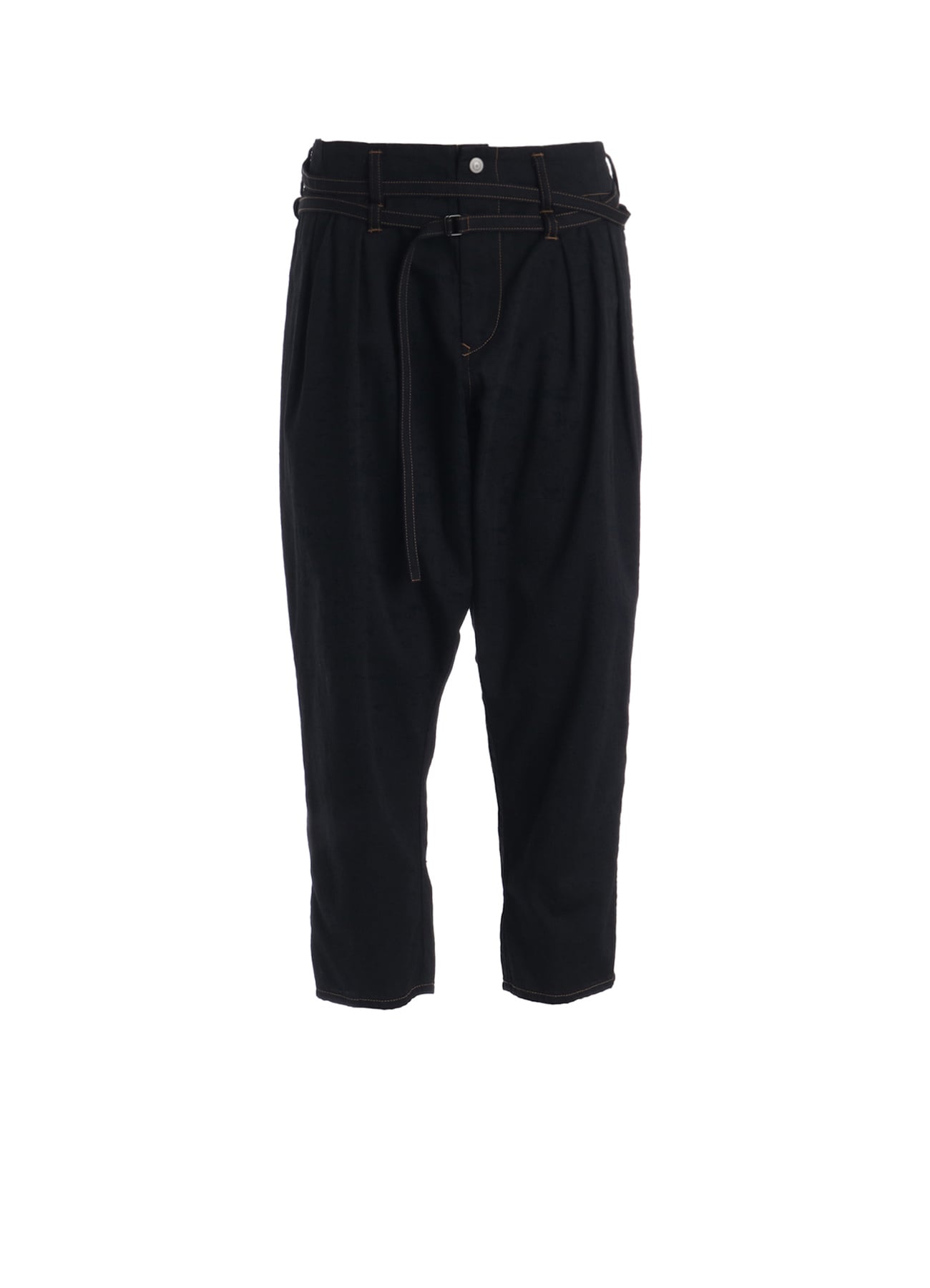 8OZ BIO DENIM SLIM BELTED POINT PANTS(XS Indigo): Yohji Yamamoto
