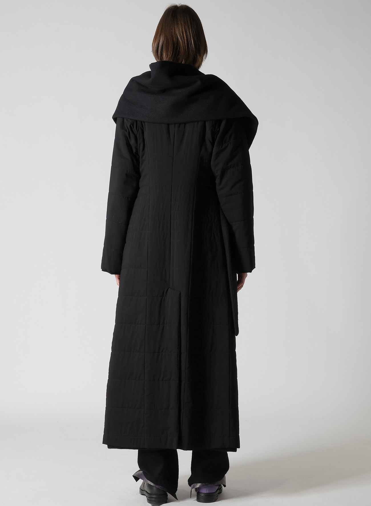 WOOL VIYELLA REVERSIBLE STOLE D COAT(XS Black): Soldes｜THE SHOP