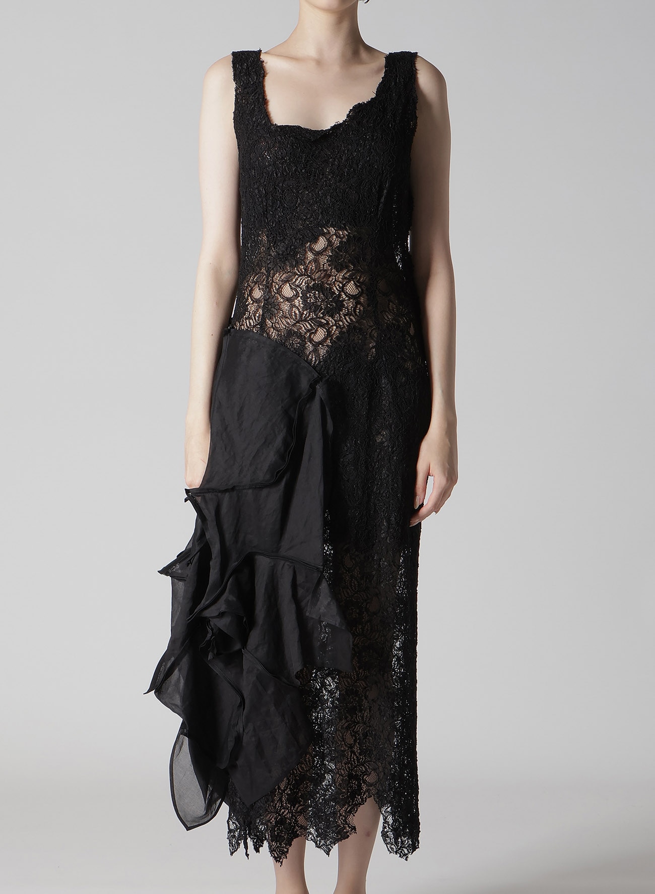 LACE PANEL 3D DRESS(XS Black): Vintage｜THE SHOP YOHJI YAMAMOTO
