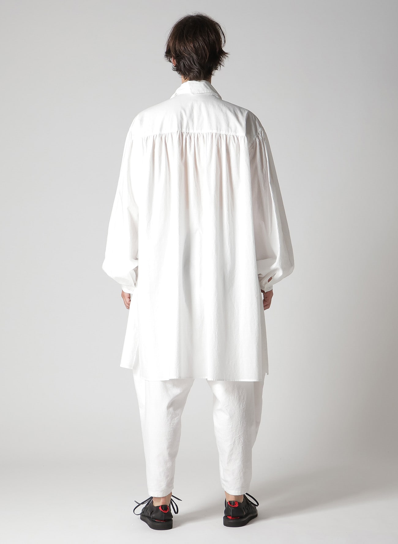 60/ LAWN LONG SCARF BLOUSE(S Off White): Yohji Yamamoto POUR HOMME