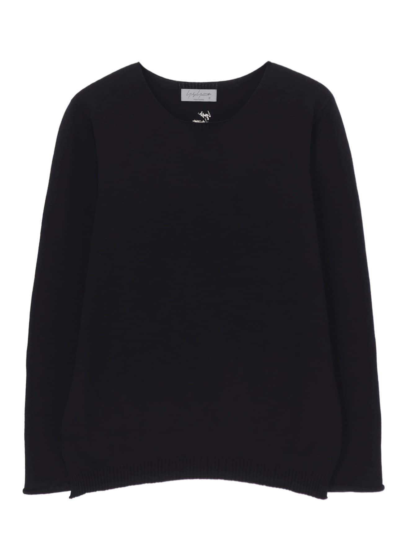 COTTON CASHMERE ROUND NECK PO KNIT(FREE SIZE Black): Yohji