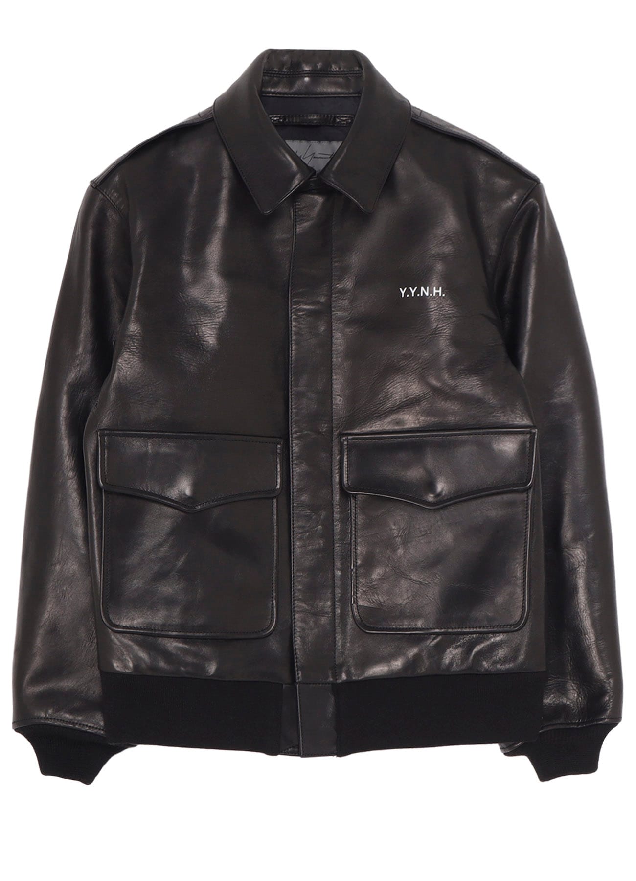 YOHJI YAMAMOTO × NH LEATHER JACKET(S Black): Yohji Yamamoto POUR