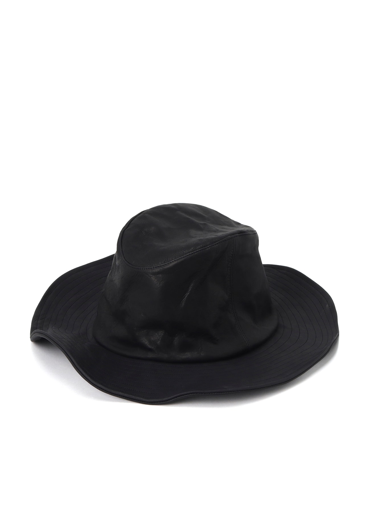 JAPAN TANNIN CALF TEN GALLON HAT(FREE SIZE Black): Yohji Yamamoto