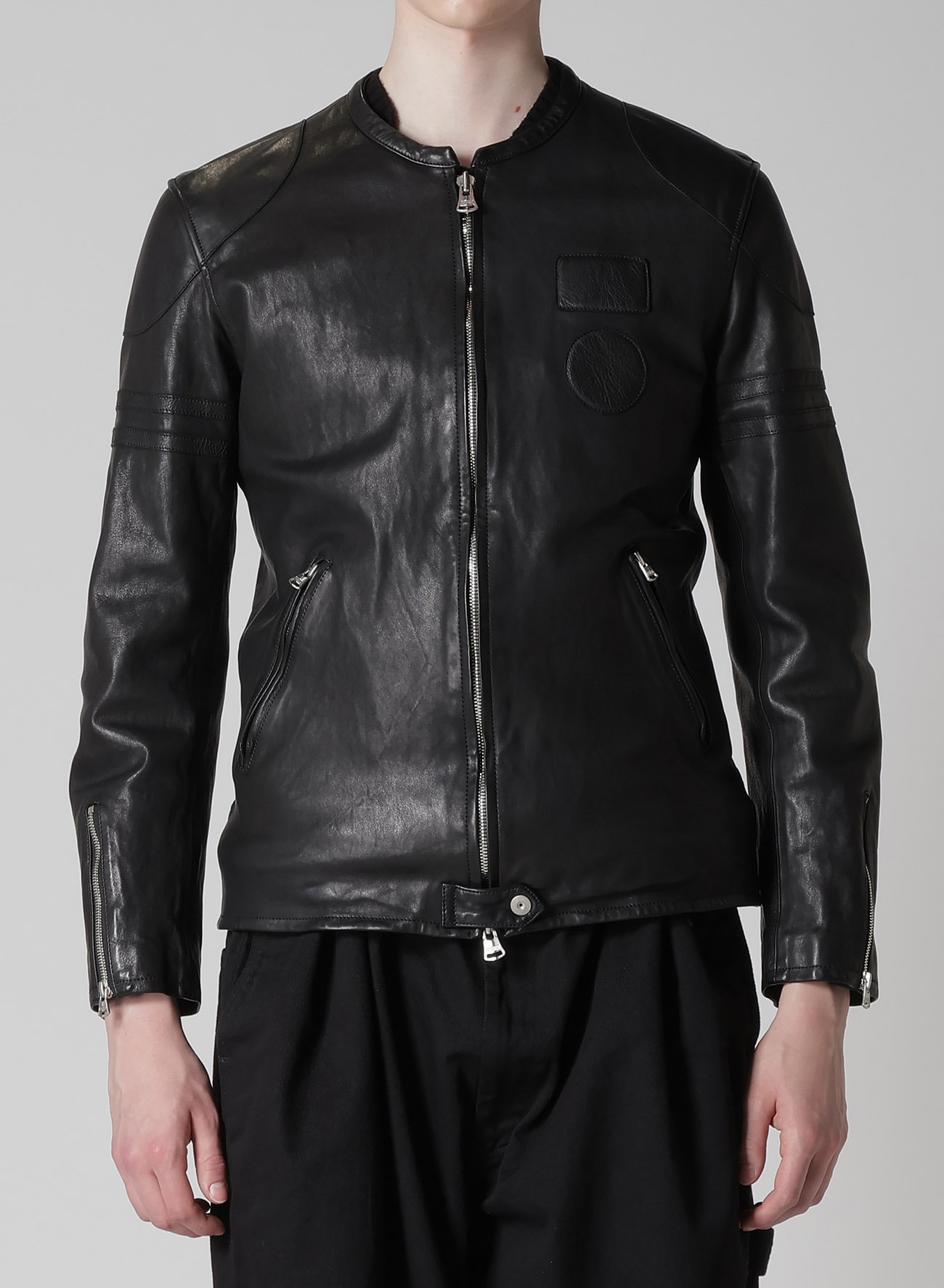 JAPAN HORSE WASHED SINGLE RIDERS(M Black): Yohji Yamamoto POUR