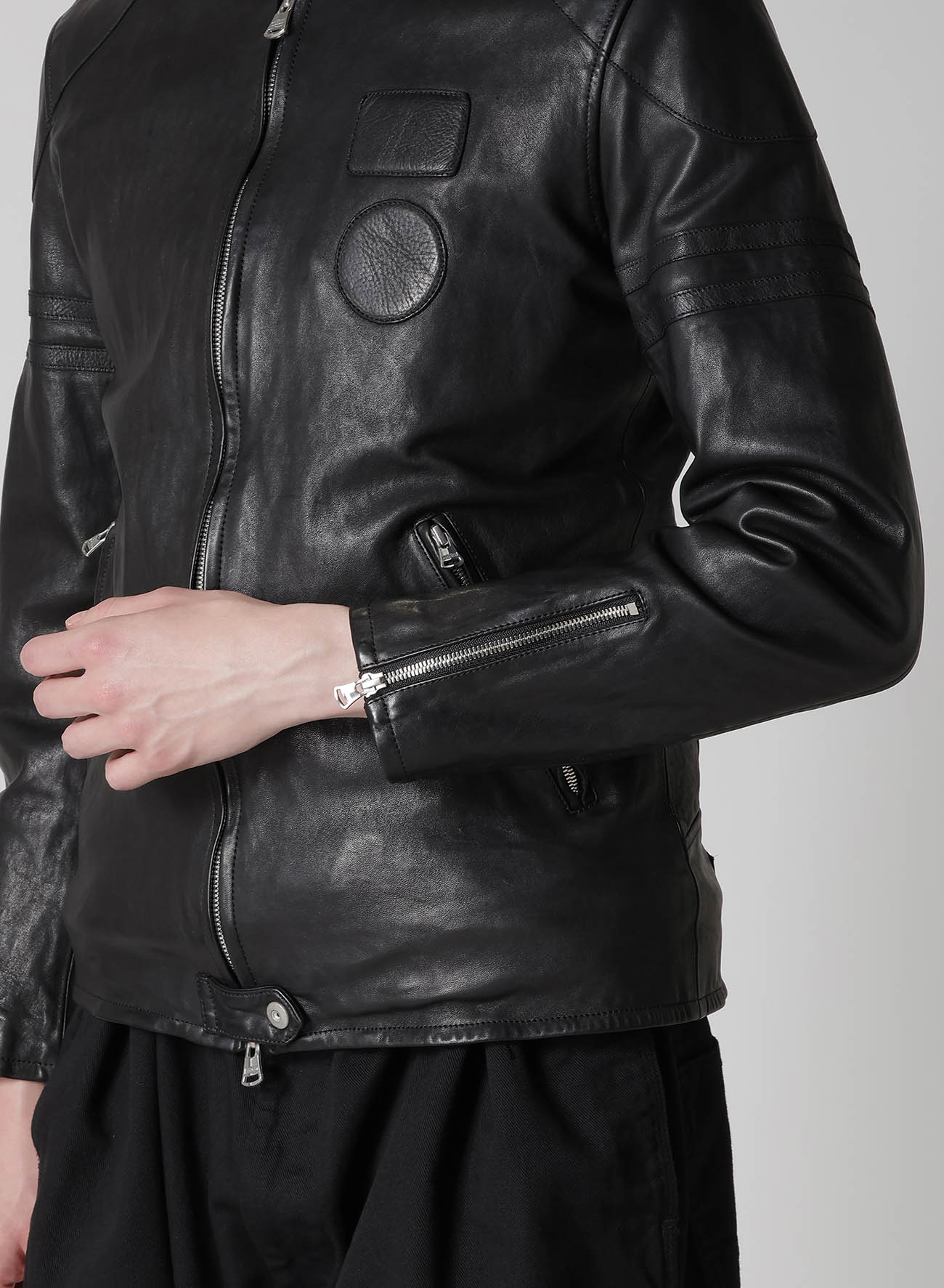 JAPAN HORSE WASHED SINGLE RIDERS(M Black): Yohji Yamamoto POUR