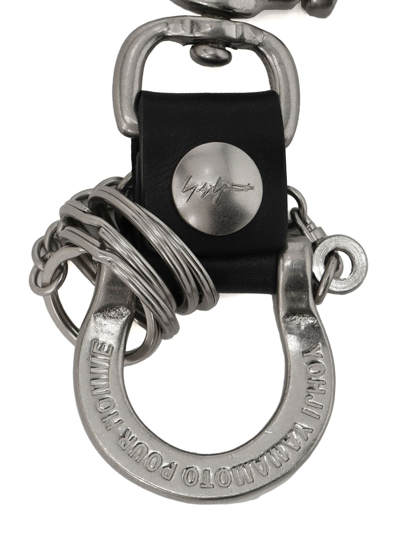 BRASS/IRON YY SIGNATURE CARABINER(FREE SIZE Black): Yohji Yamamoto