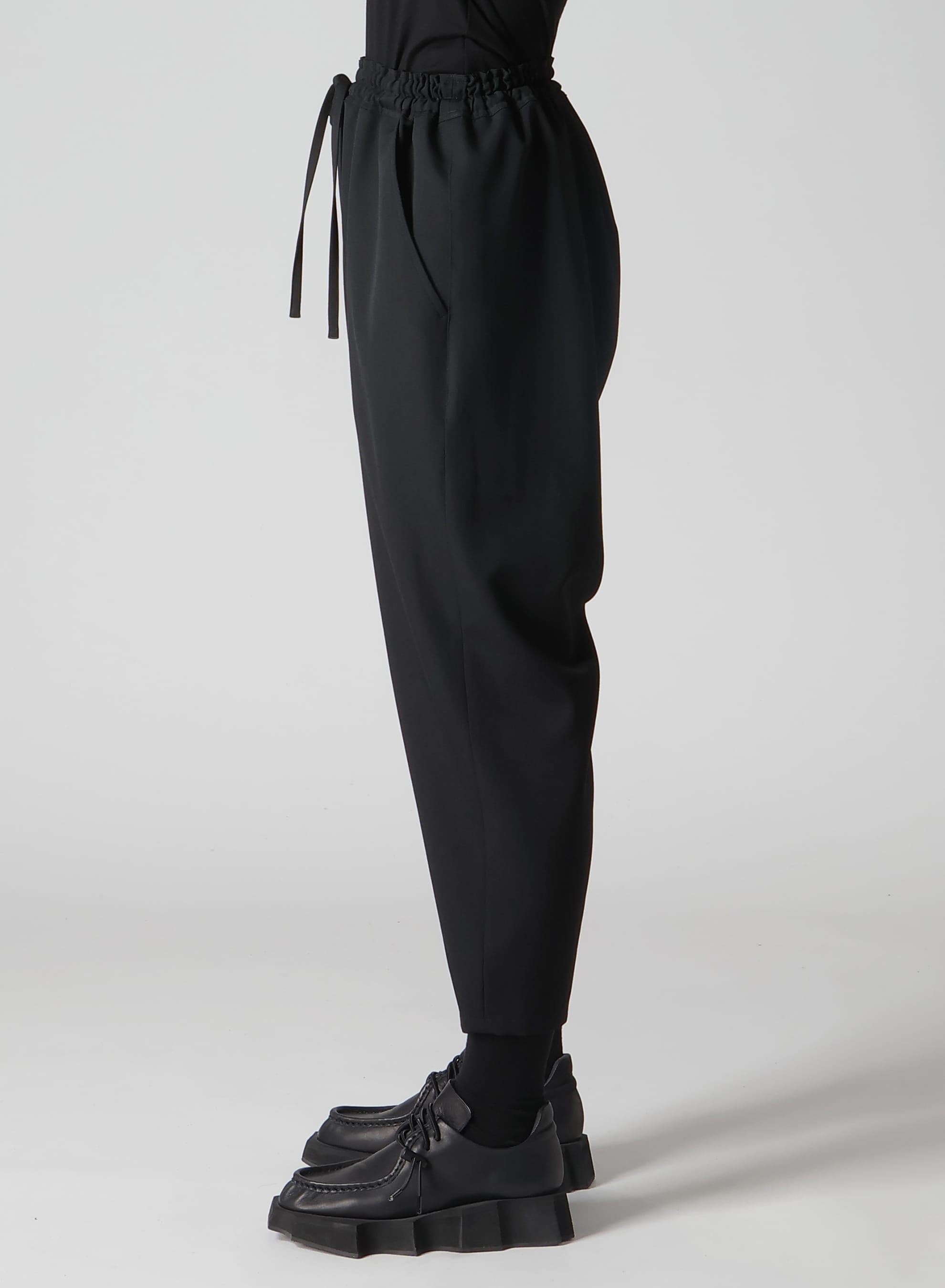 WOOL GABARDINE ELASTIC WAIST PANTS(S Black): LIMI feu｜THE SHOP