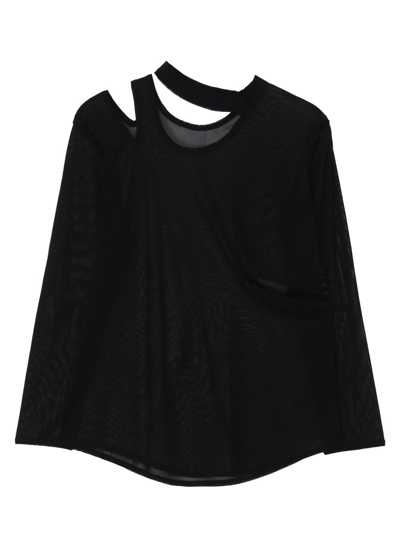 TULLE SLIT LONG SLEEVE T-SHIRT(S Black): LIMI feu｜THE SHOP YOHJI