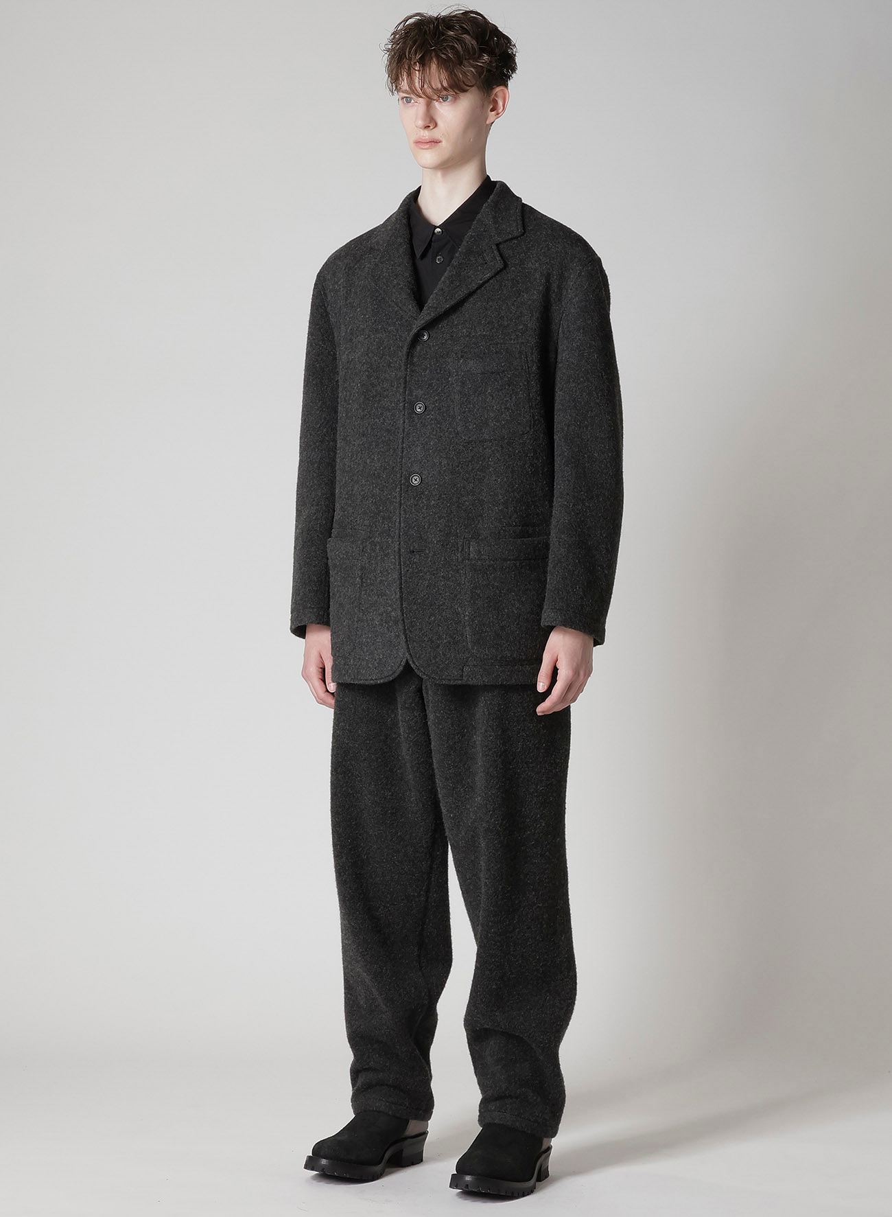 Y's for men × MASSES】WOOL HERRINGBONE JACKET(S Black): Y's for