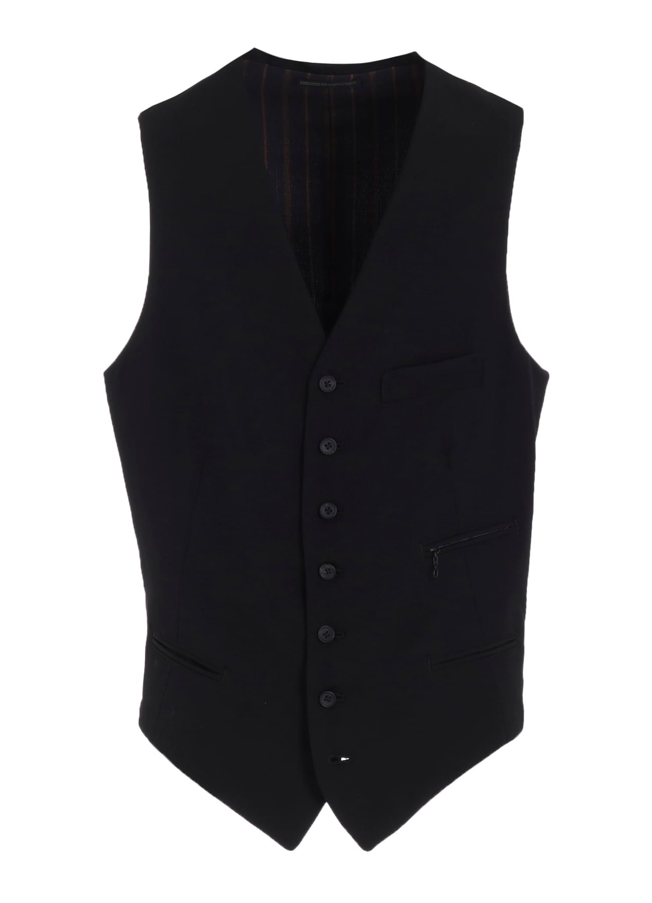 WOOL GABARDINE 7-BUTTON VEST(S Black): Y's for men｜THE SHOP YOHJI