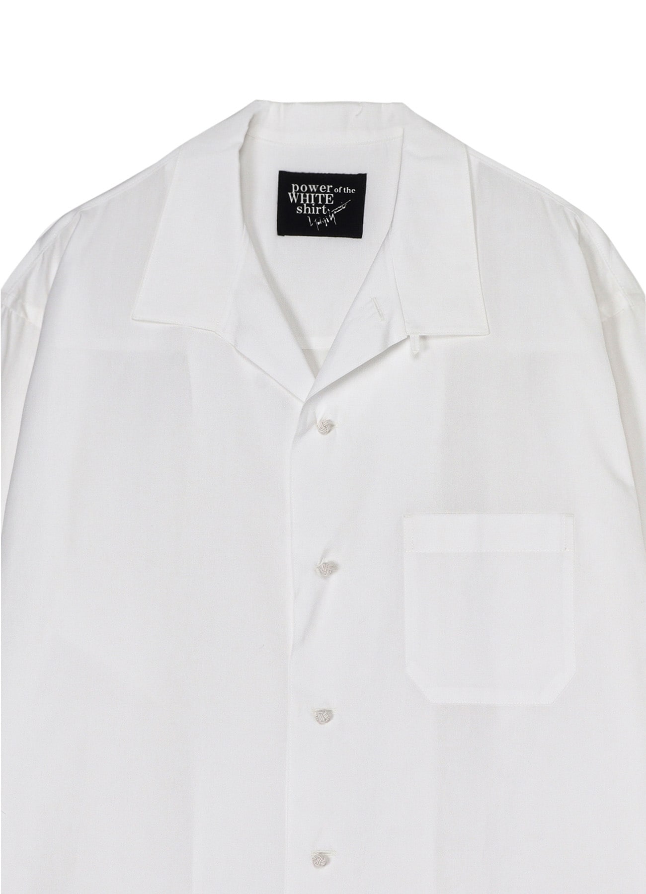 P・100/2 BROAD KNOT BUTTONS OPEN COLLAR SHIRT(S WHITExWHITE