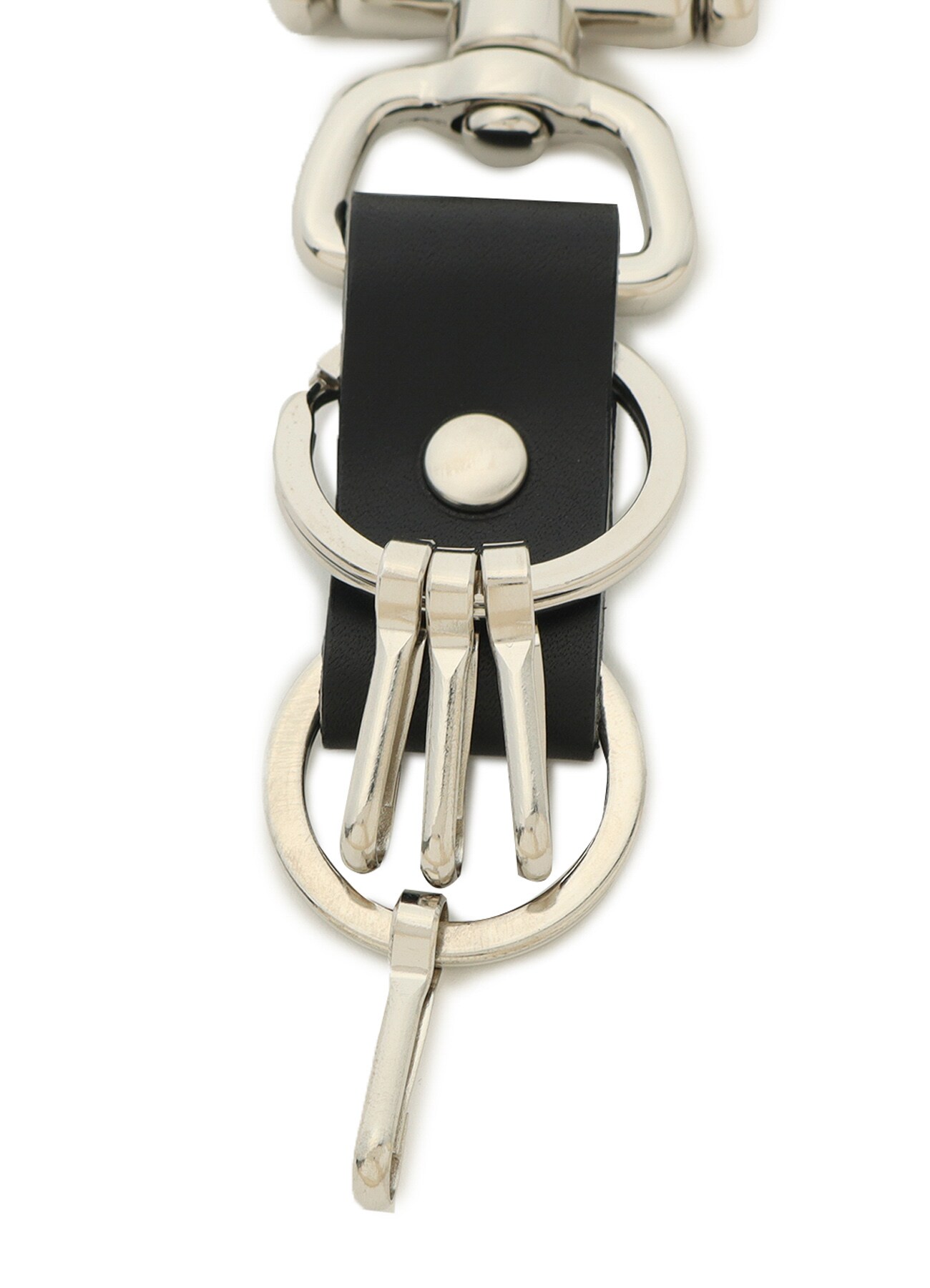 BAR STYLE LEATHER STRAP KEY FLOCK(FREE SIZE Silver): S'YTE｜THE