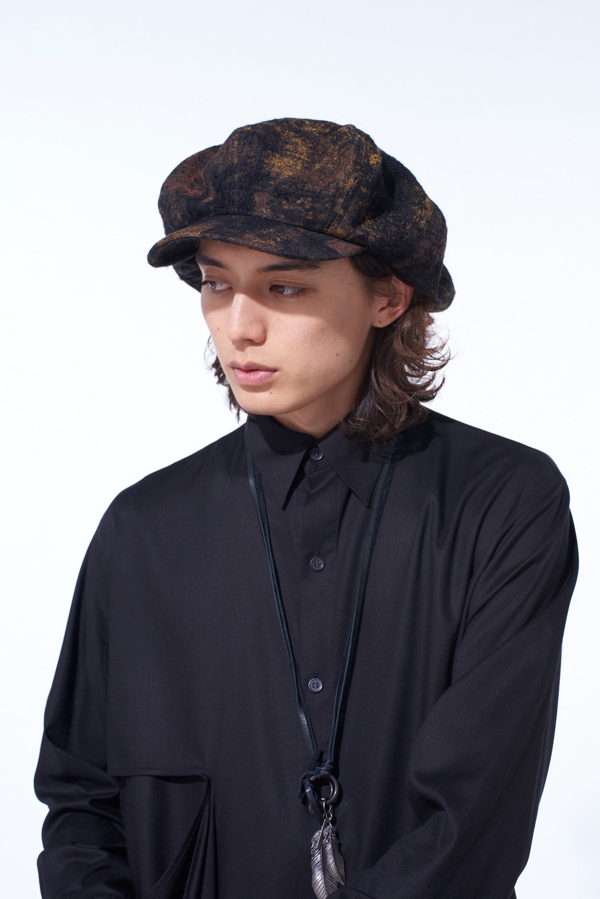 CHECK JACQUARD CASQUETTE(FREE SIZE Black x Orange): S'YTE｜THE