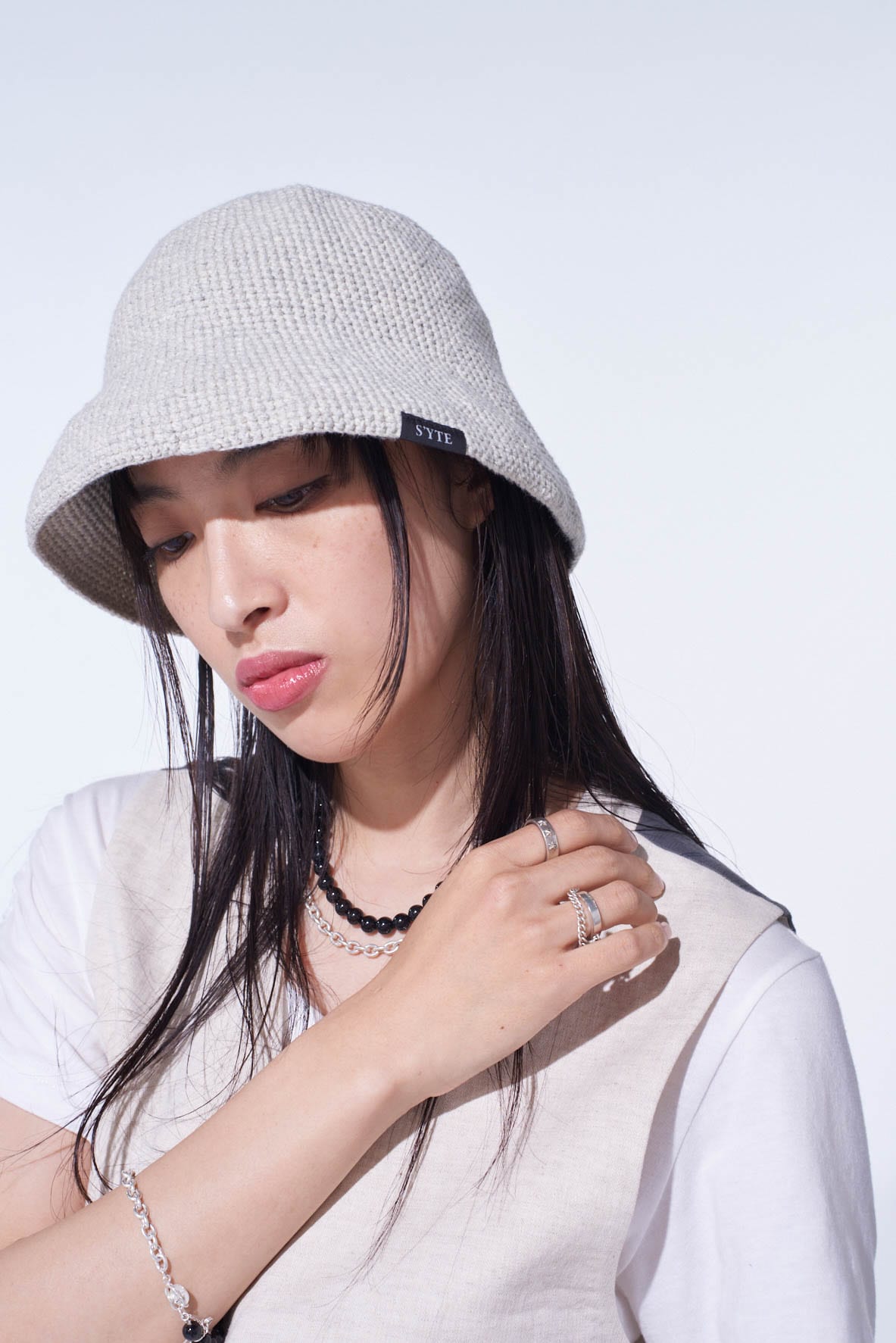 KNITTED TULIP HAT(FREE SIZE Heather gray): S'YTE｜THE SHOP YOHJI