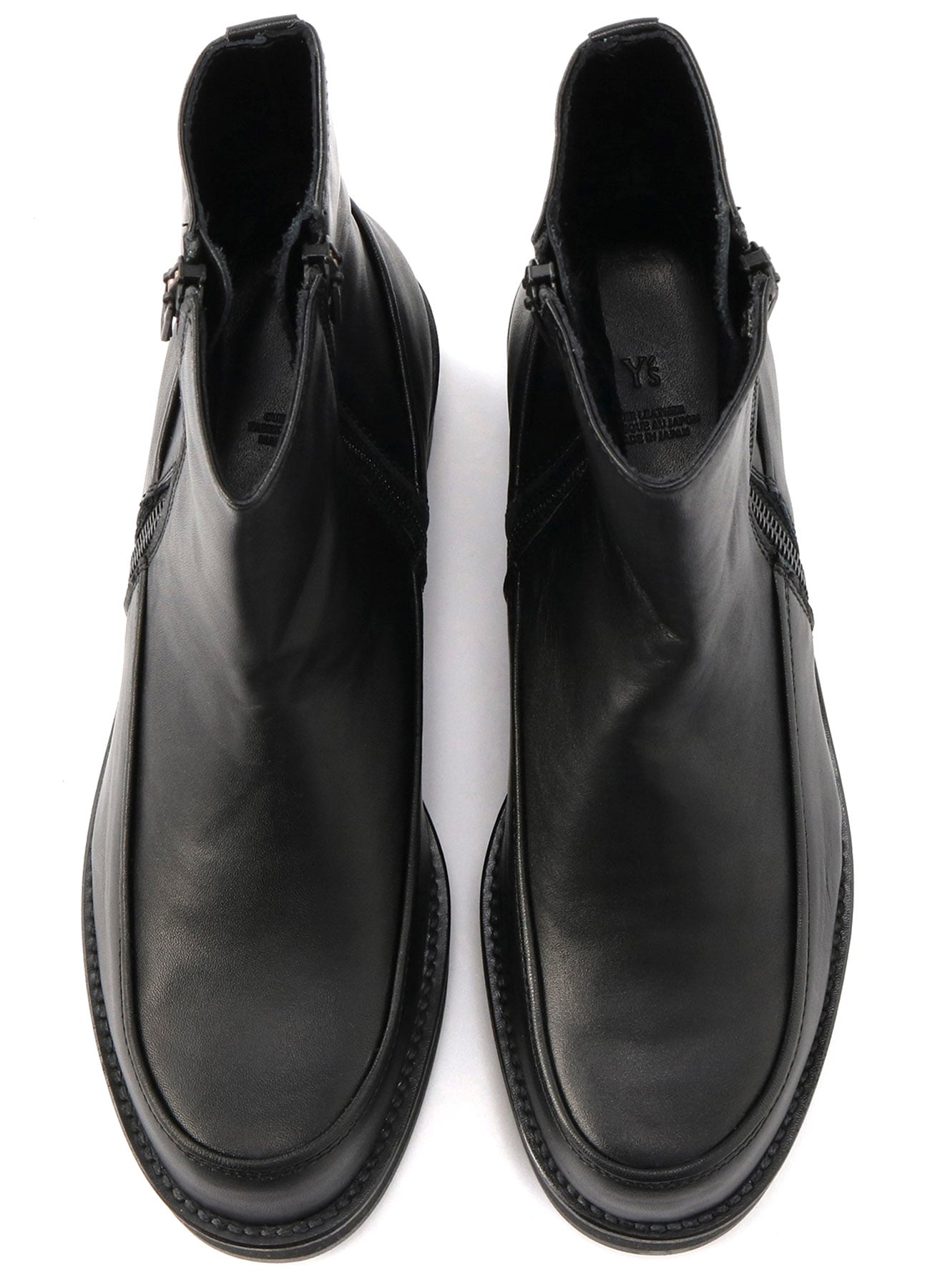 SOOMTH LEATHER PLATFORM ZIP UP BOOTS(22.5 Black): Y's｜THE SHOP