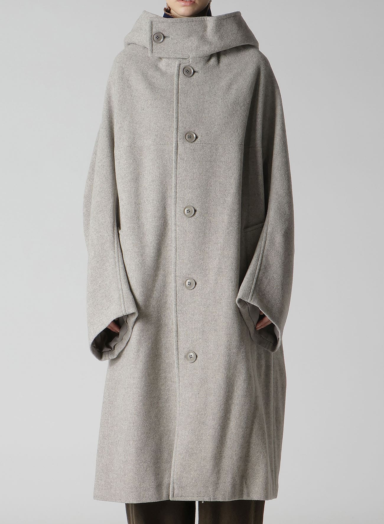 AIRY MOSSER LONG CAPE COAT(XS Light Grey): Y's｜THE SHOP YOHJI