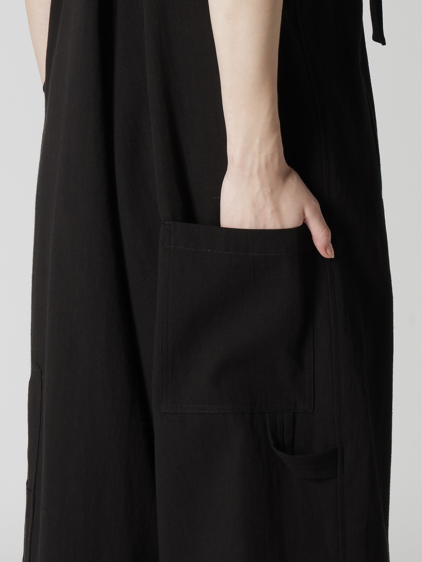 COTTON FLAX GABARDINE OVERALL(S Black): Y's｜THE SHOP YOHJI YAMAMOTO