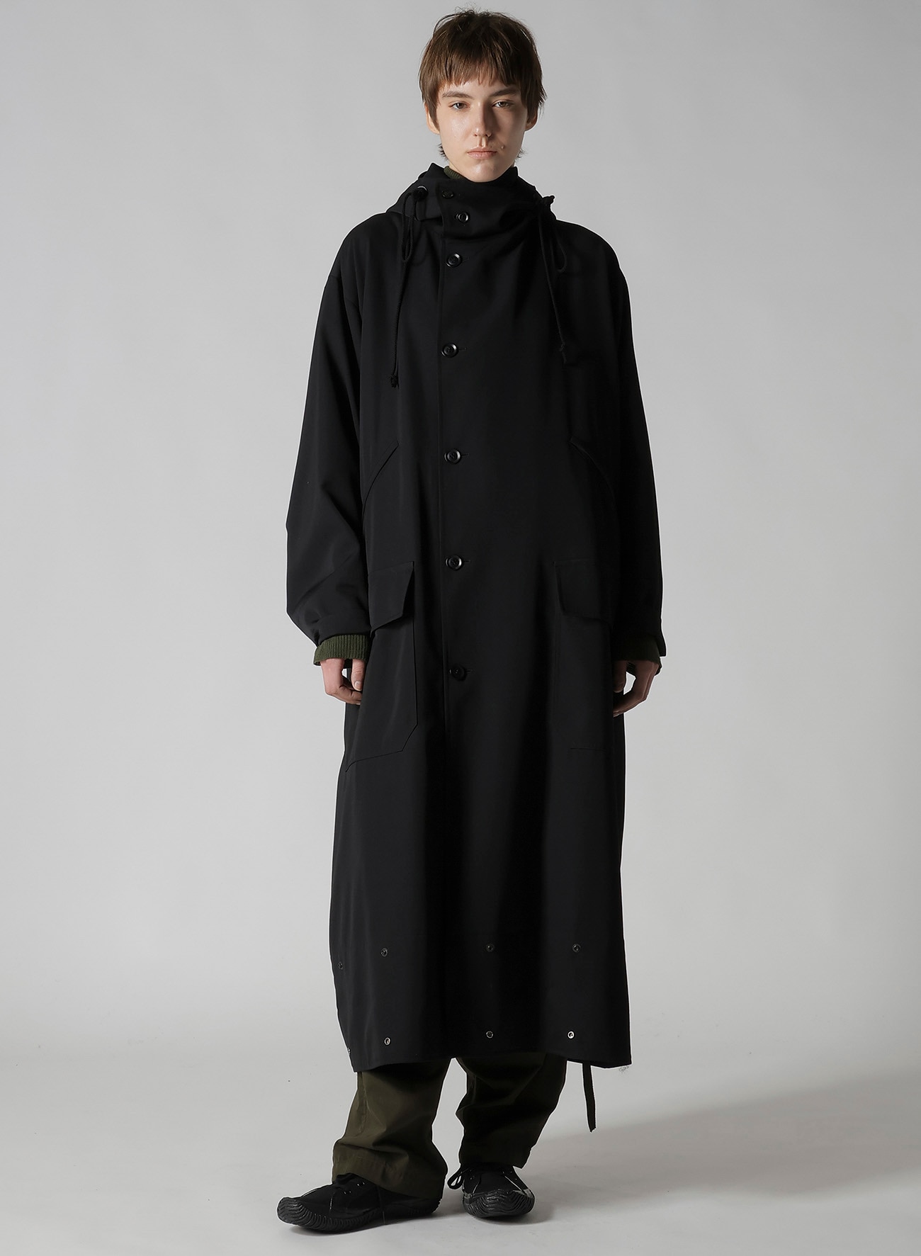 WOOL GABARDINE MILITARY COAT(XS Black): Y's｜THE SHOP YOHJI YAMAMOTO
