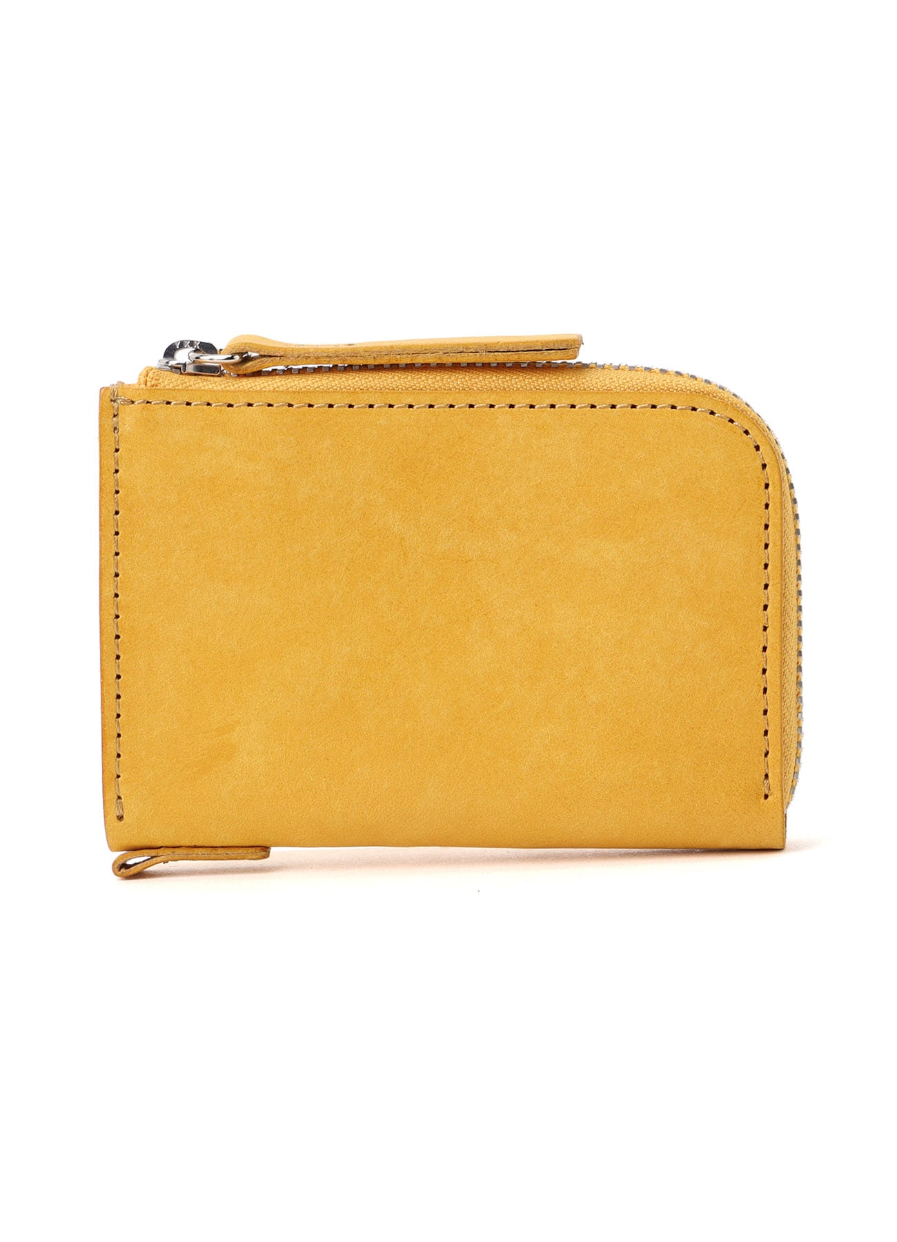VEGETABLE-TANNED NUBUCK LEATHER ZIP WALLET(FREE SIZE Yellow): Y's