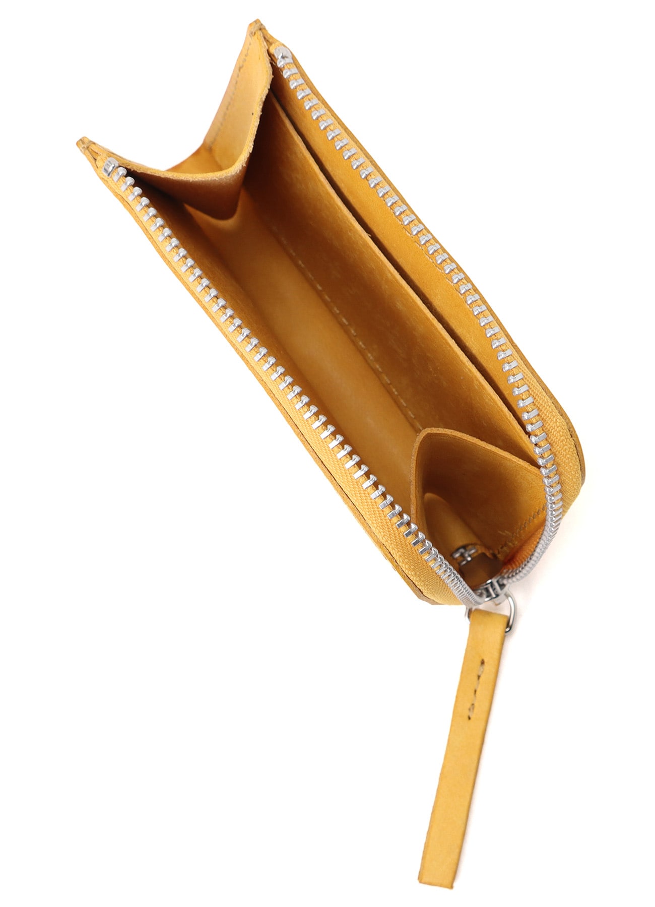 VEGETABLE-TANNED NUBUCK LEATHER ZIP WALLET(FREE SIZE Yellow): Y's