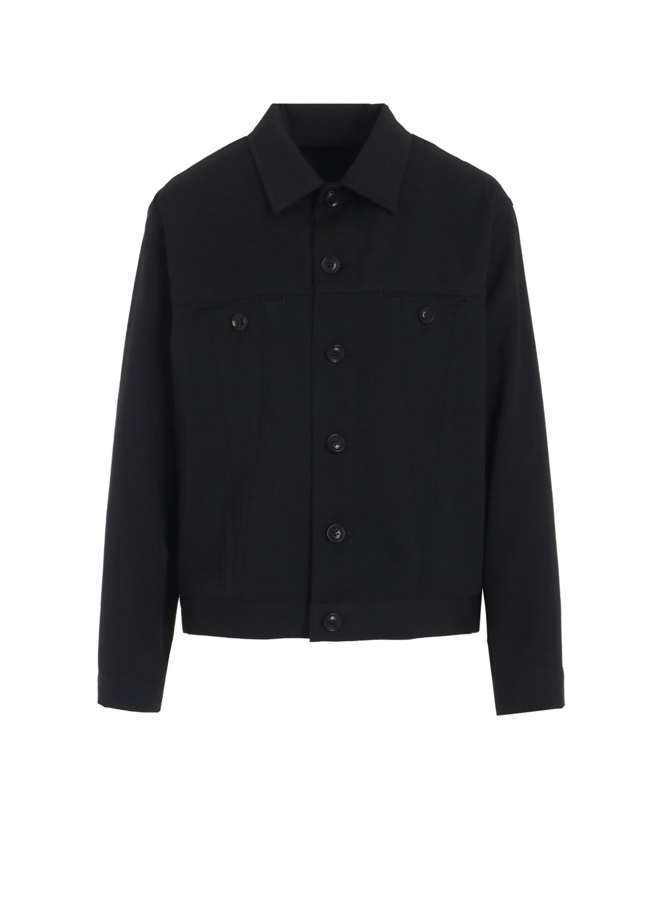 WOOL GABARDINE PANEL DENIM JACKET(XS Black): Soldes｜THE SHOP