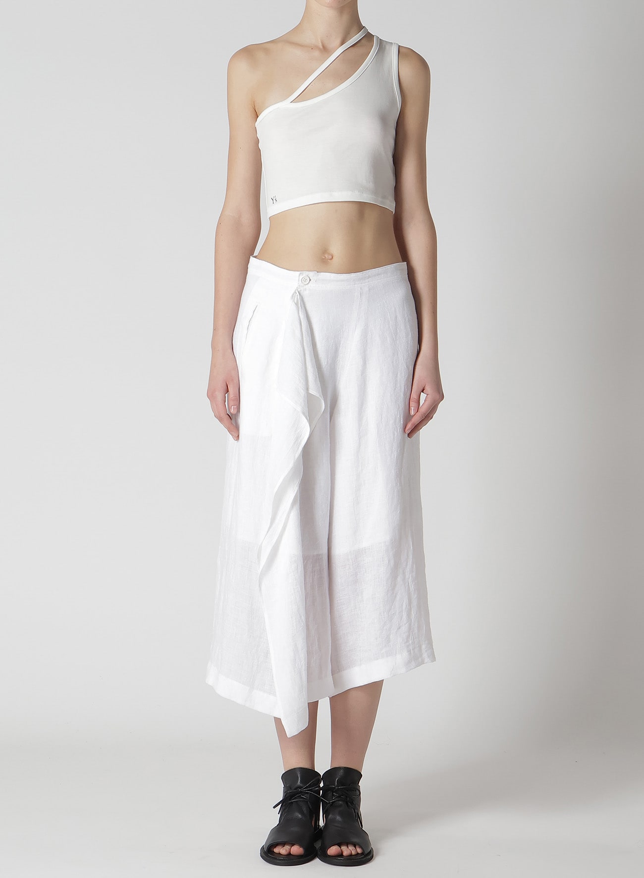 LINEN UNTWISTED LAWN SKIRT PANTS(XS White): Vintage｜Special Price