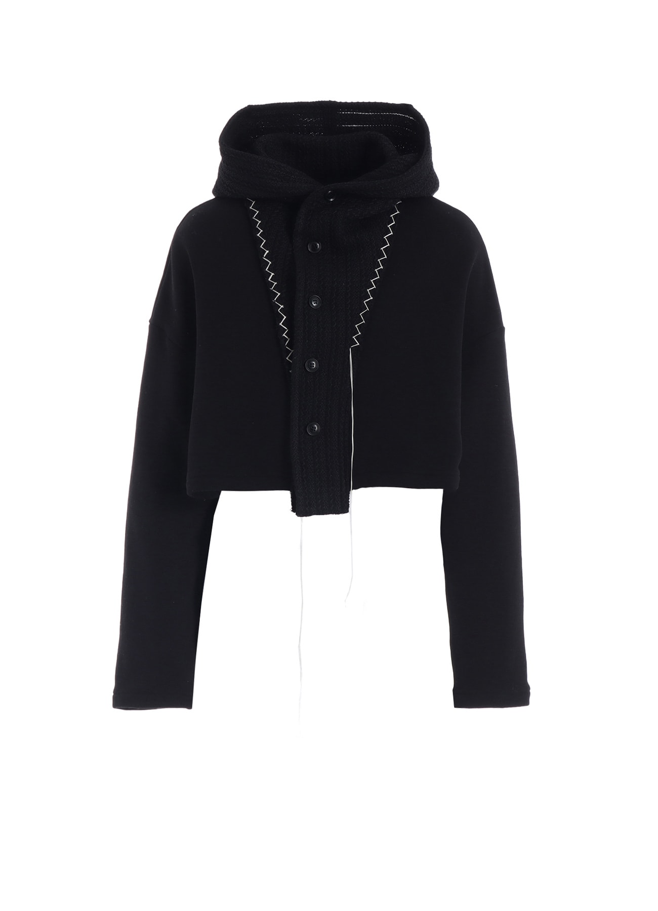 FRENCHTERRY HAND STITCH HOODED CARDIGAN(S Black): Y's｜THE SHOP