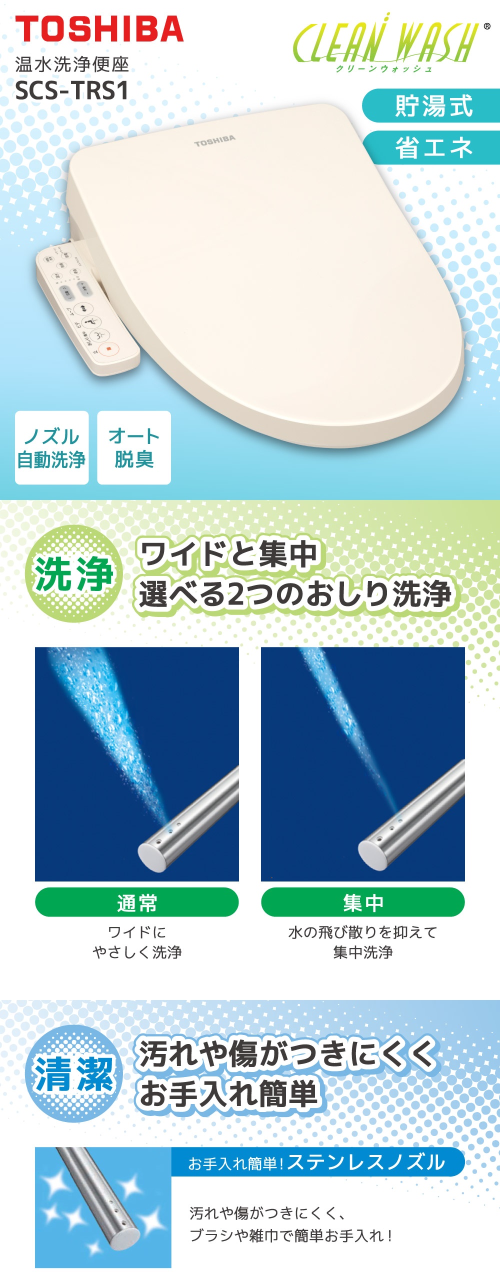 東芝 SCS-TRS1(N) パステルアイボリー CLEAN WASH クリーンウォッシュ
