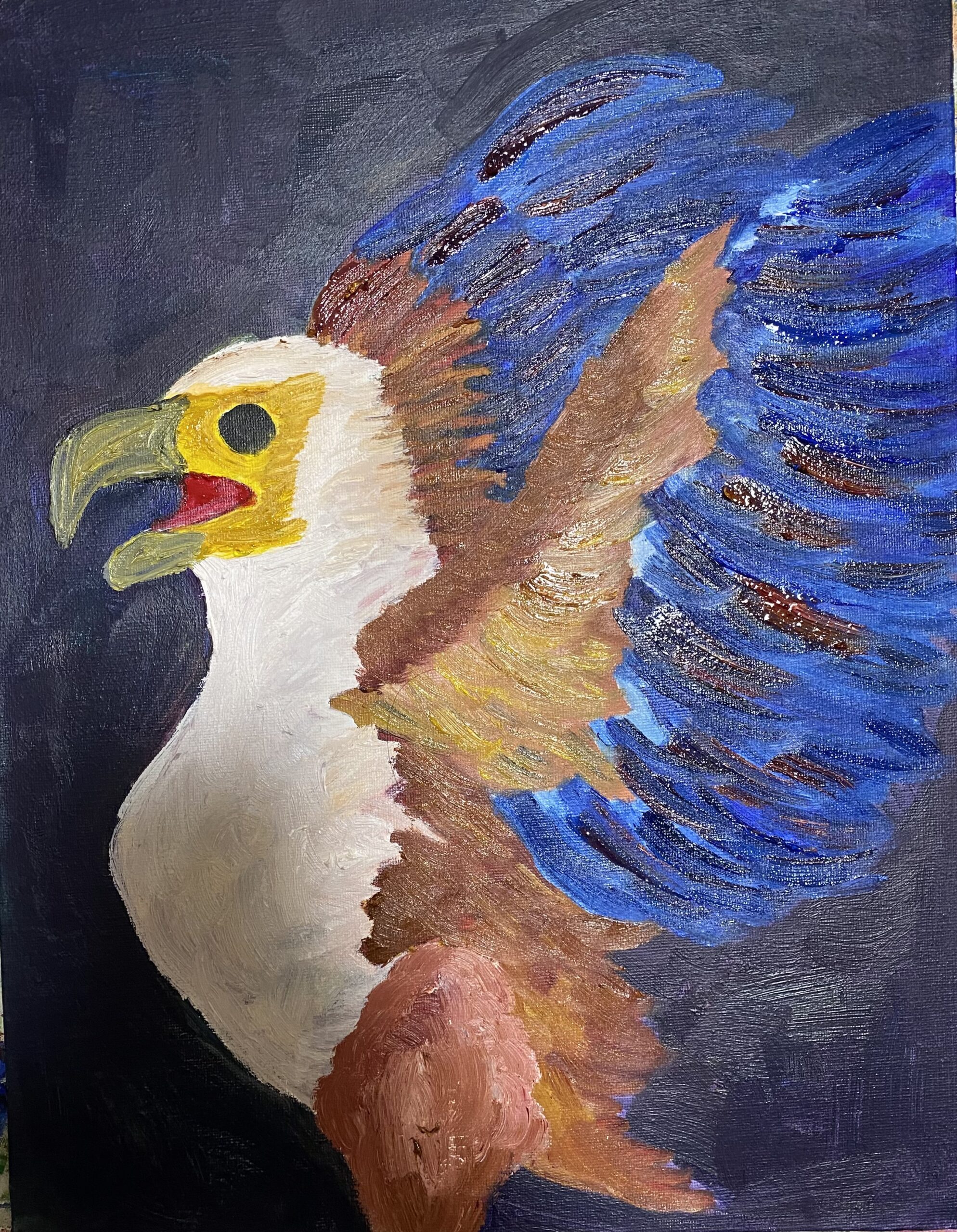 油絵 ゆうみ 羽ばたく練習を見る鳥 油絵 ゆうみ 羽ばたく練習を見る鳥