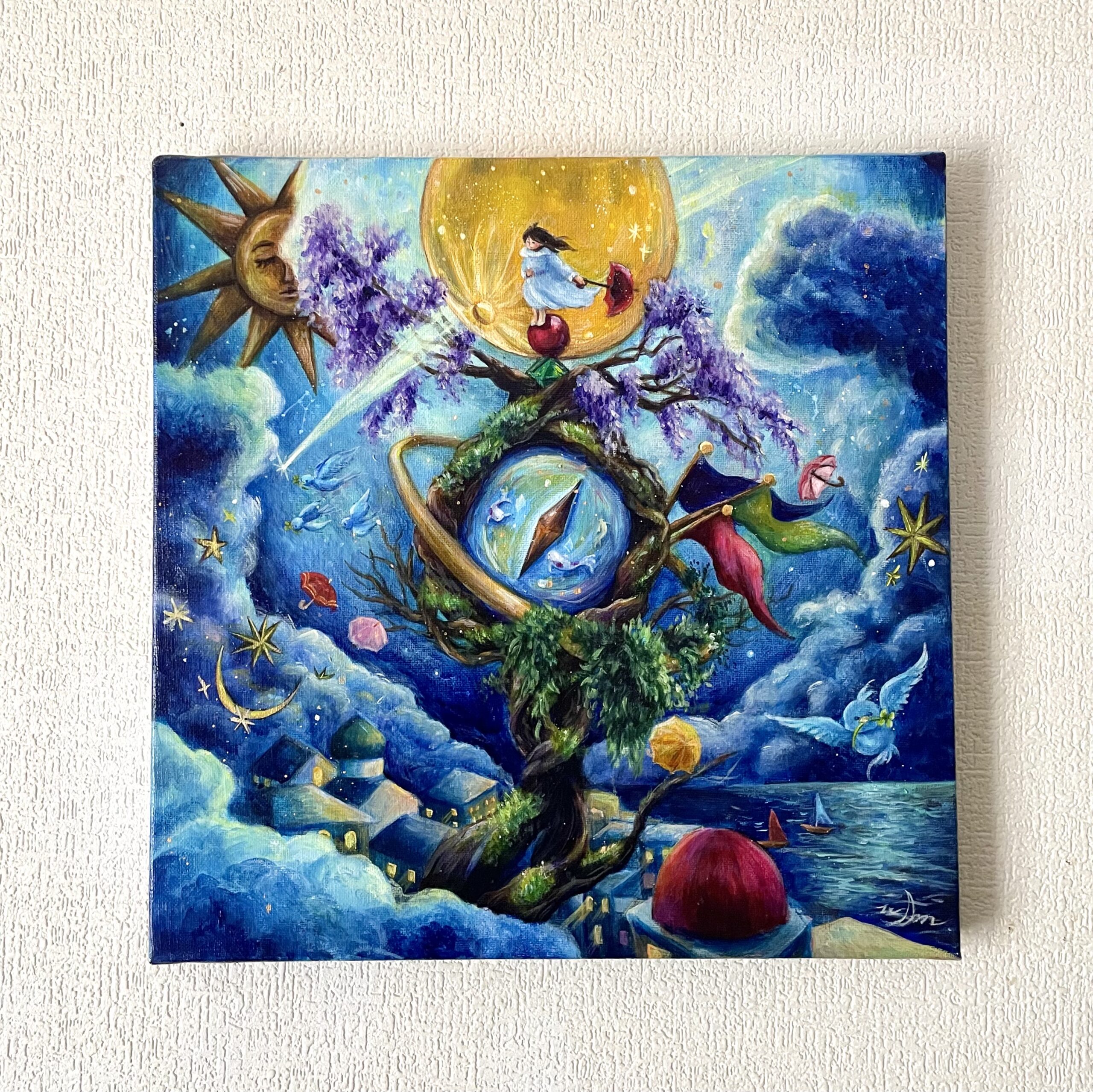 アクリル原画】 月夜に夢をみる少女のストーリー〜月音〜 | 棉月 水