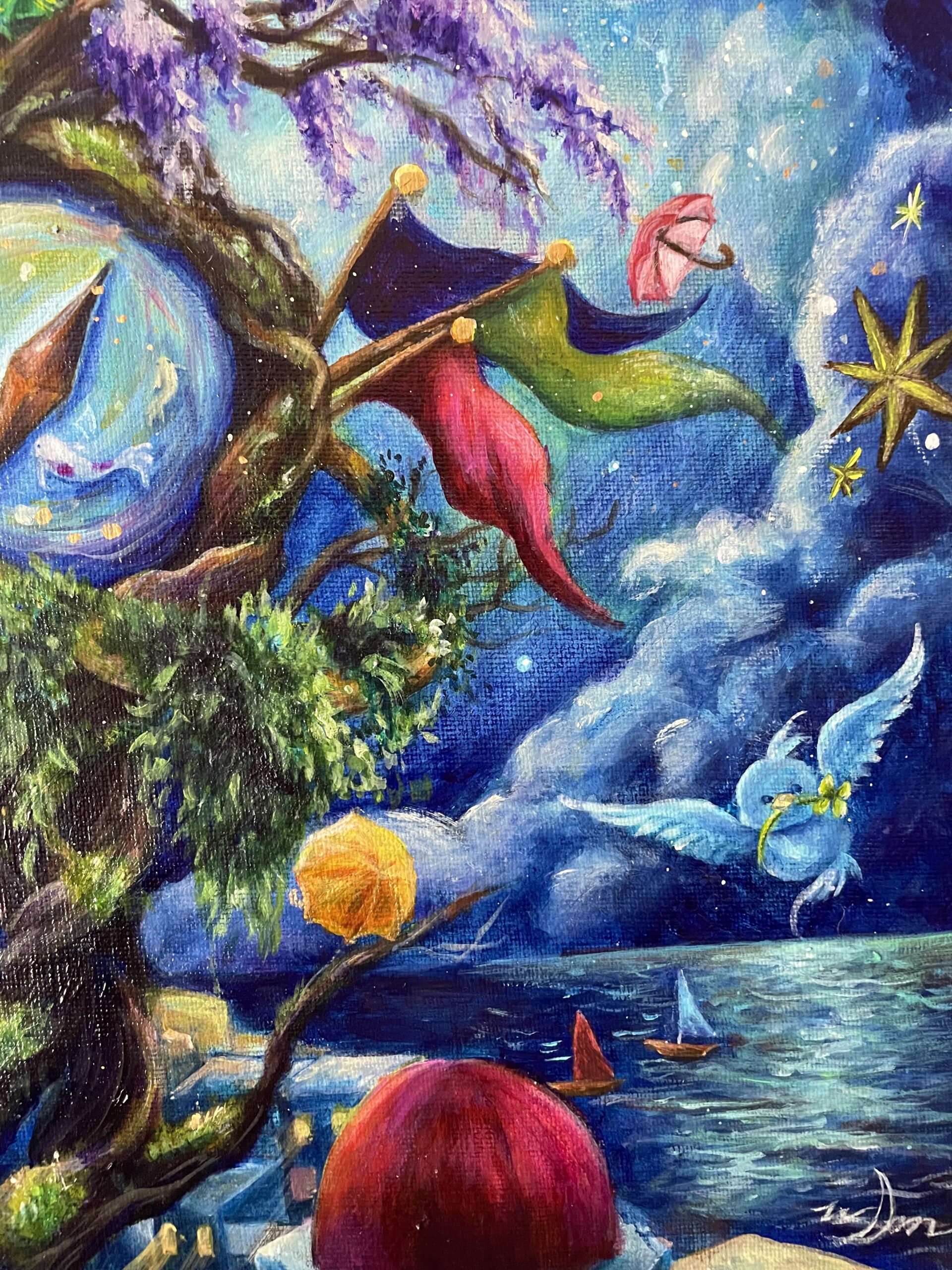 アクリル原画】 月夜に夢をみる少女のストーリー〜月音〜 | 棉月 水