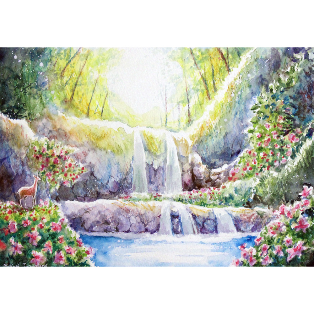 春を運ぶ滝 | Yukari.Tanemura ｜インテリア絵画 アートの専門通販