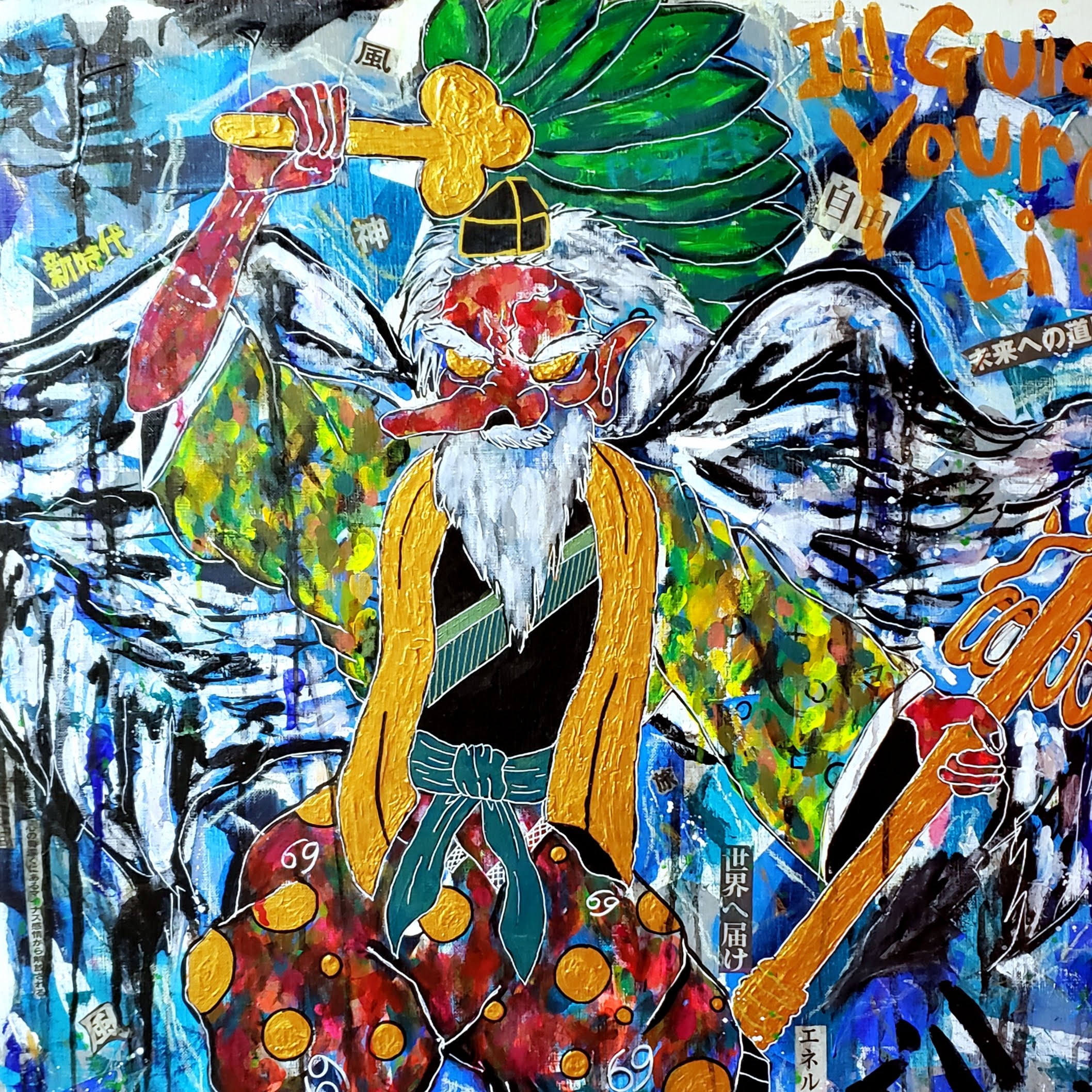 F20号/一点物アート】SARUTAHIKO〜天狗〜 | Chika Shinoda