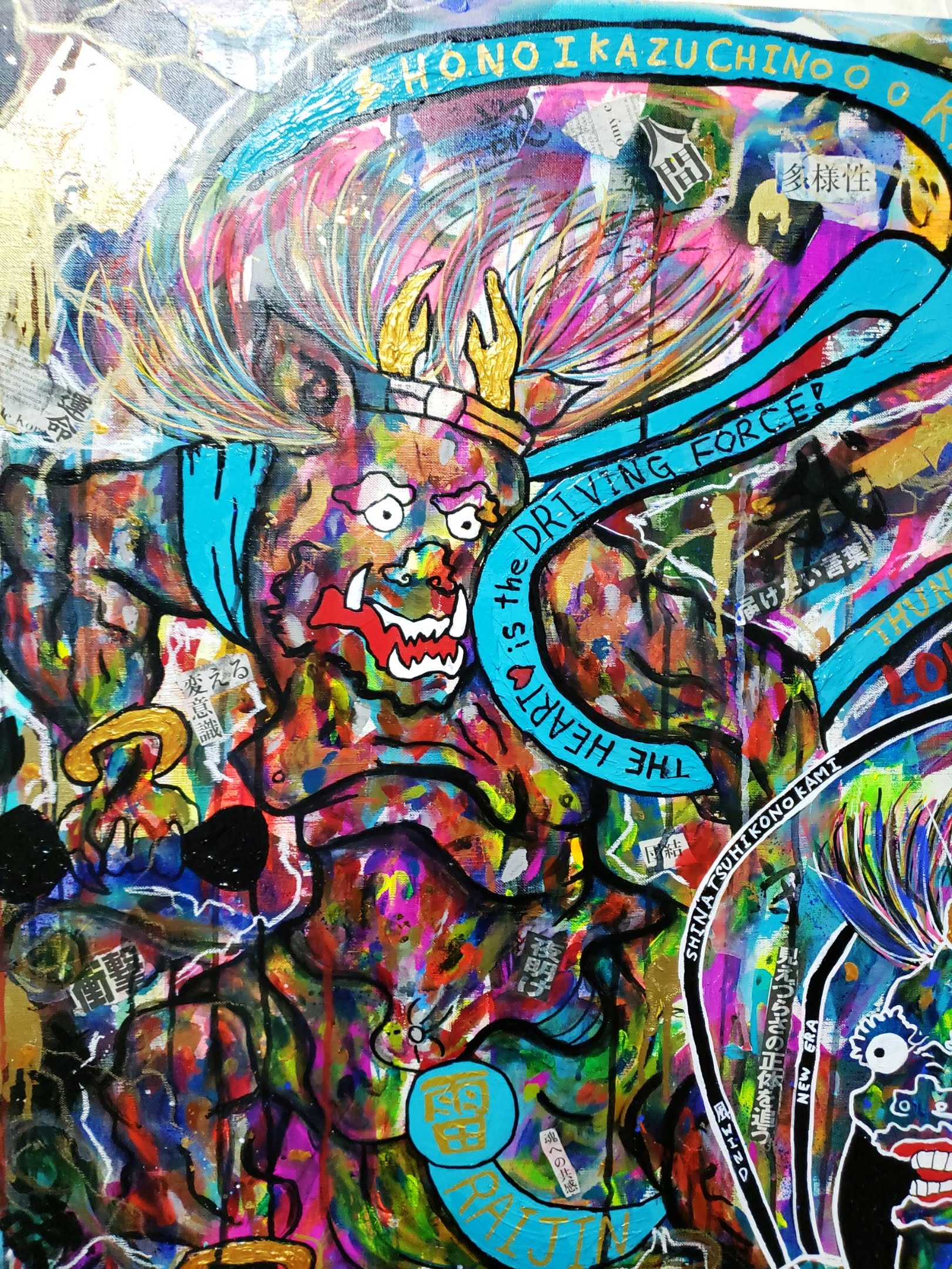 F50号】風神雷神 | Chika Shinoda ｜インテリア絵画 アートの専門通販